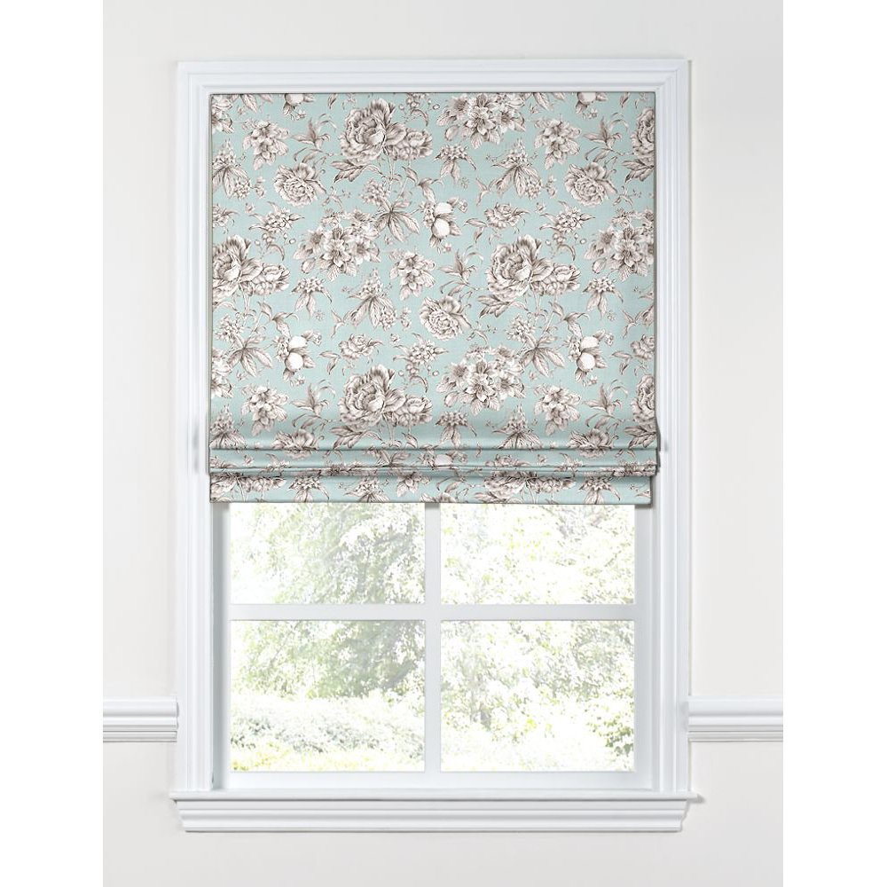 Floral Toile Flat Roman Shades Wayfair