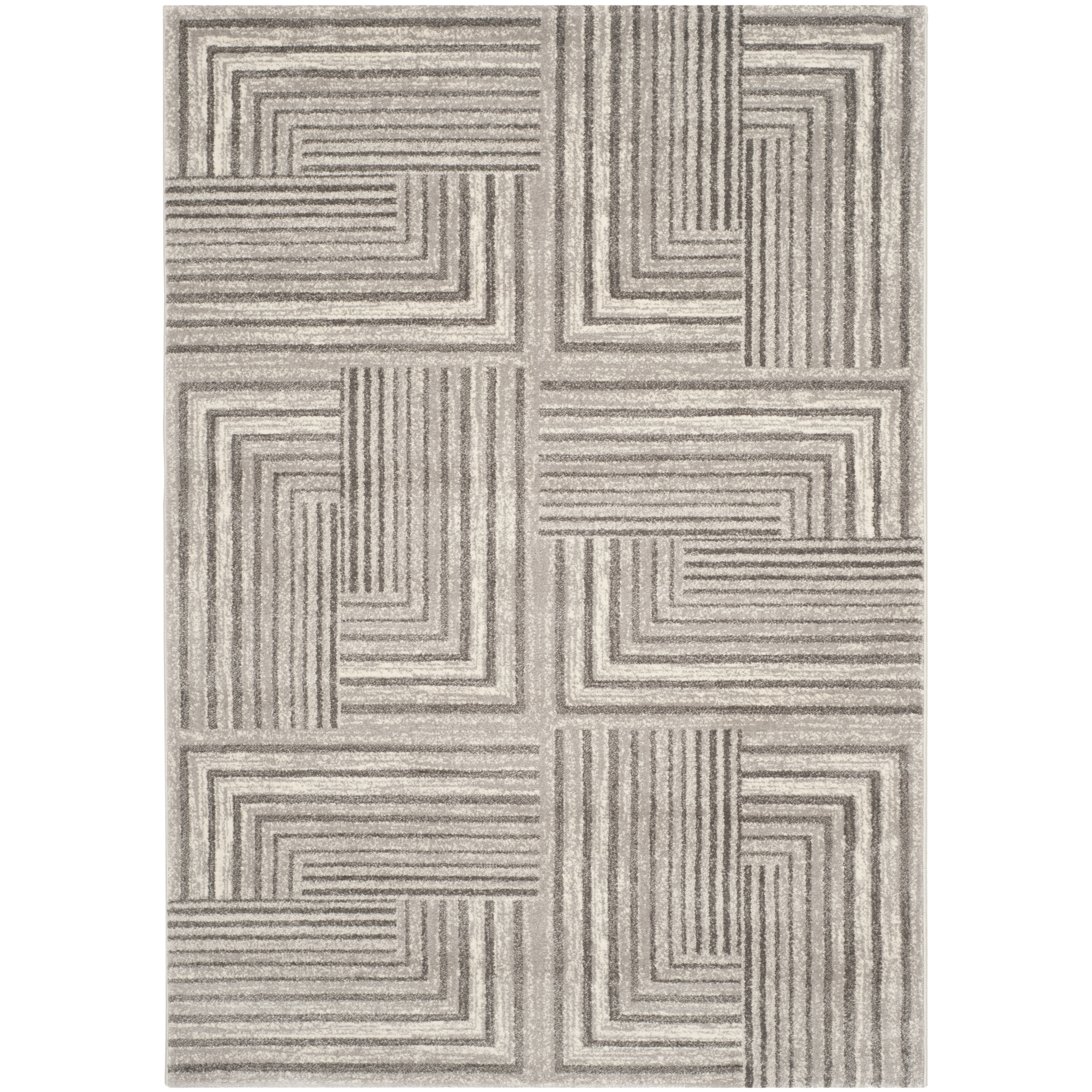 Porcello Contemporary Light Grey/Dark Grey Area Rug Wayfair