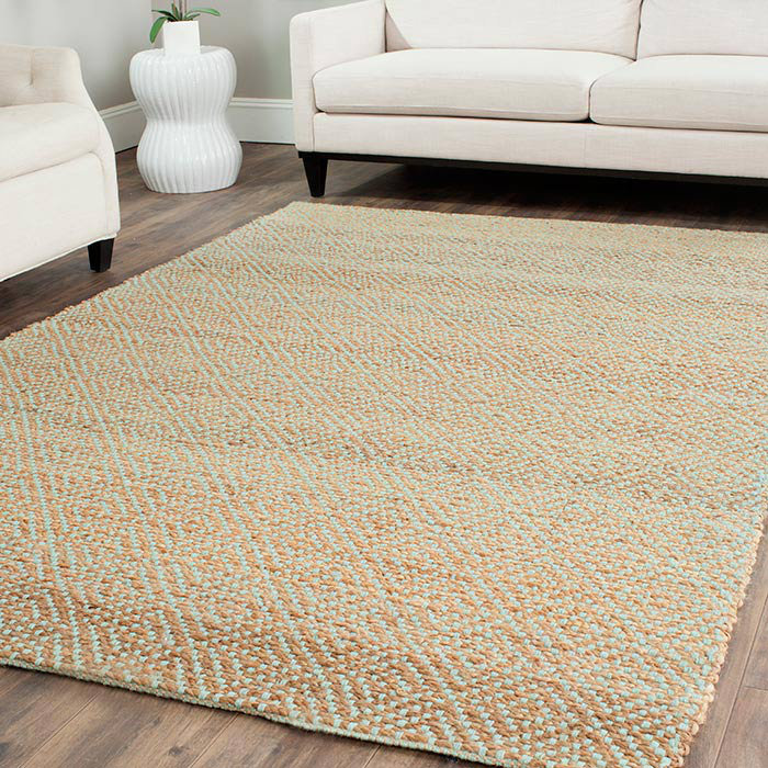 Natural Fiber Natural/Mint Green Indoor Area Rug Wayfair