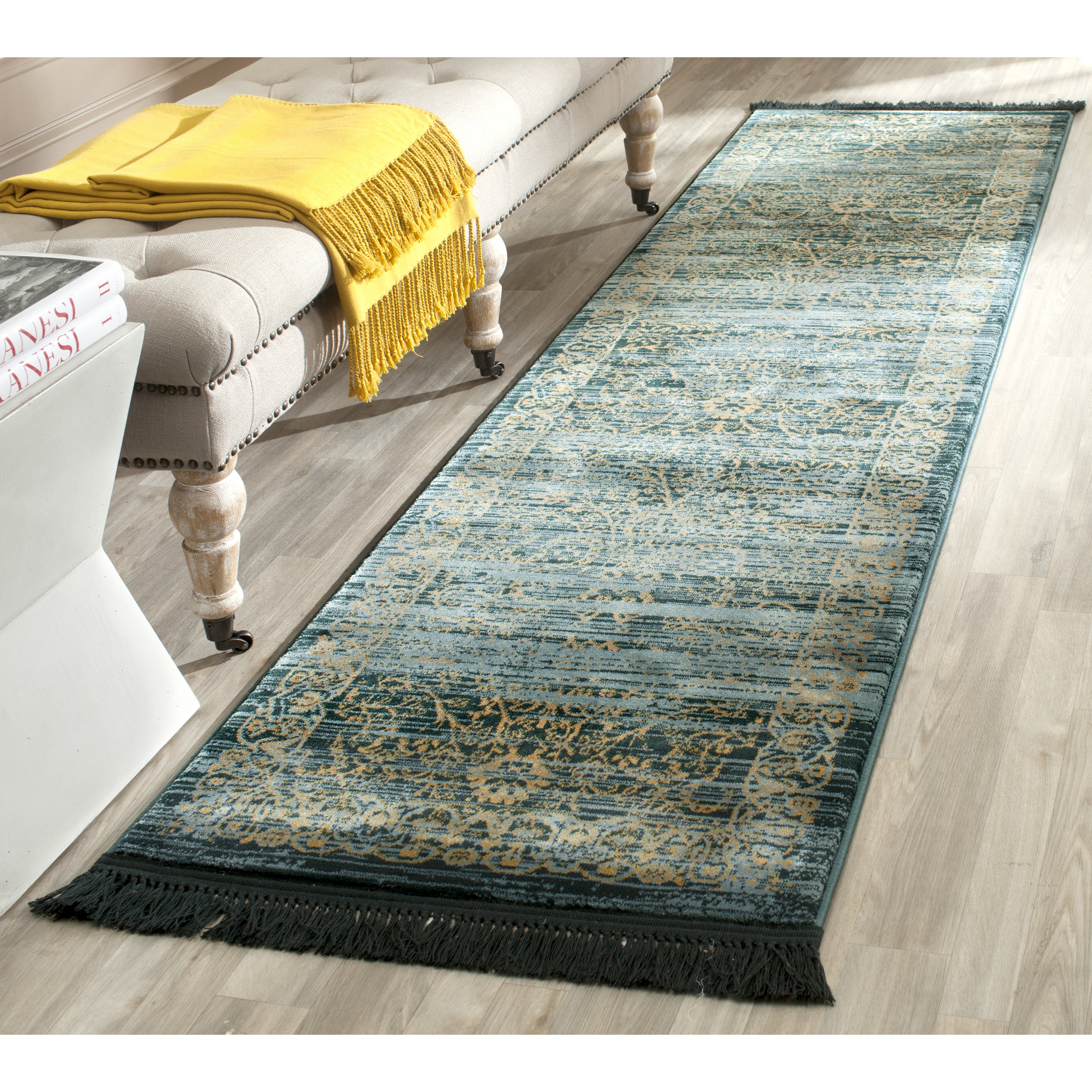 Serenity Turquoise & Gold Area Rug Wayfair