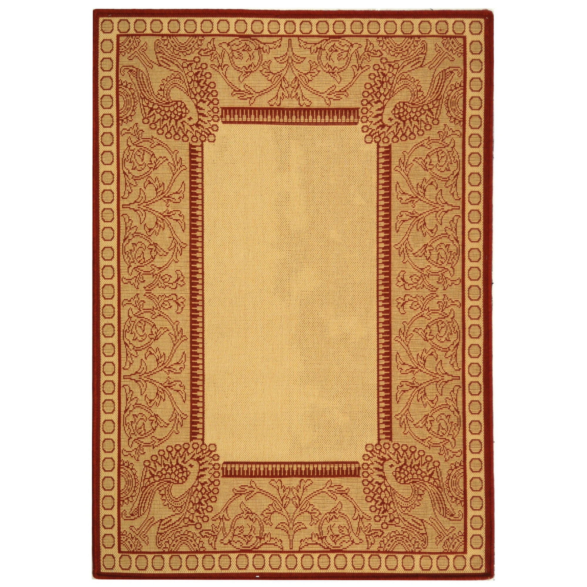 Courtyard Natural / Red Outdoor Area Rug Wayfair