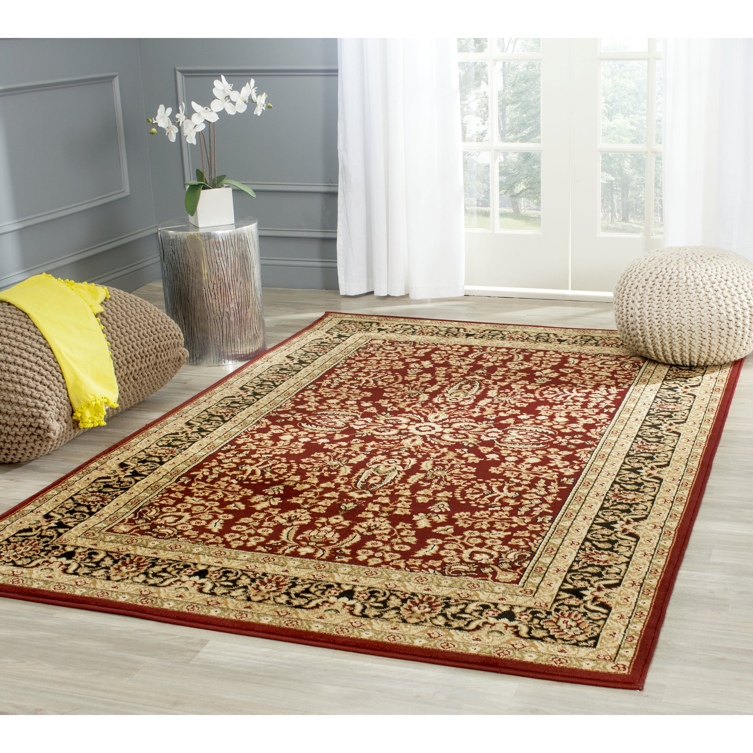 Lyndhurst Red/Black Area Rug | Wayfair