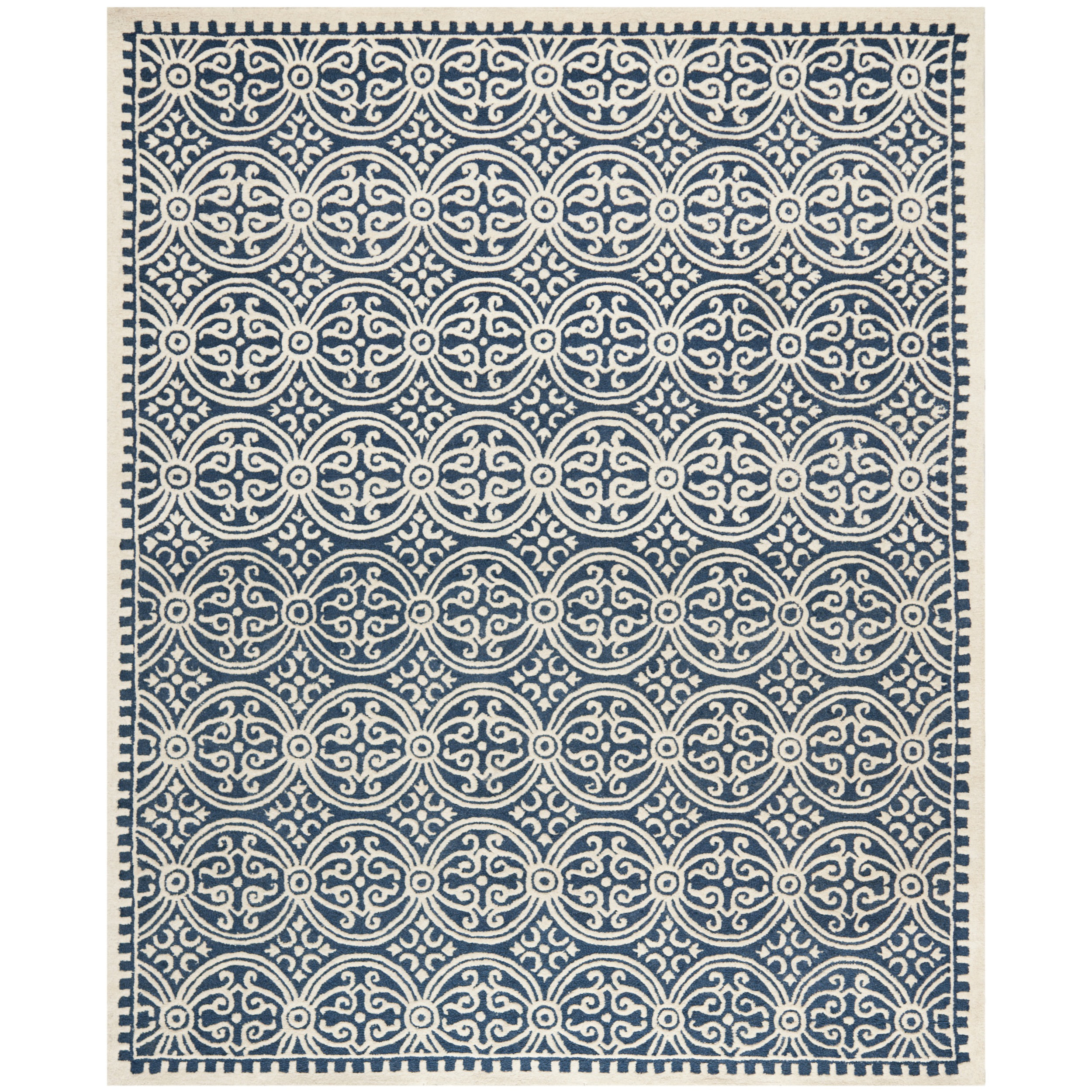 Cambridge Navy Blue/Ivory Area Rug Wayfair