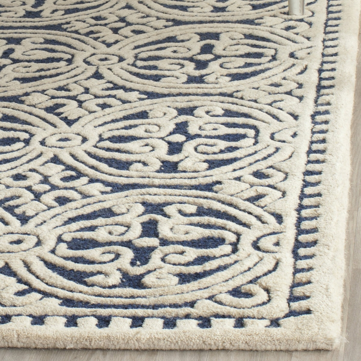 Cambridge Navy Blue/Ivory Area Rug Wayfair