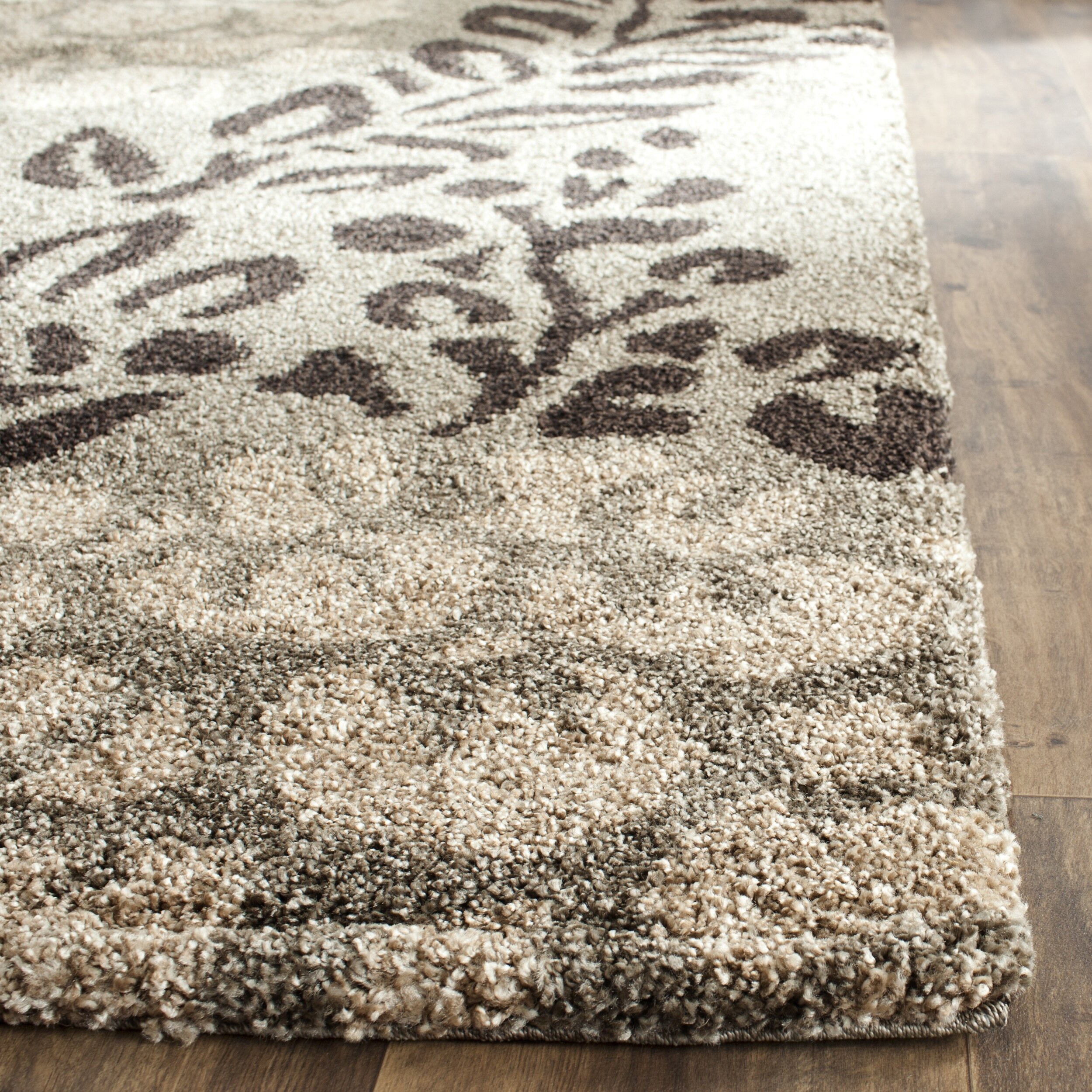 Safavieh Florida Shag Smoke/Dark Brown Area Rug & Reviews | Wayfair