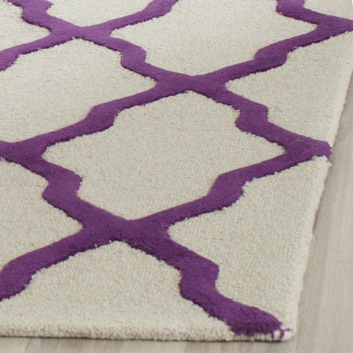 Cambridge Ivory / Purple Area Rug Wayfair