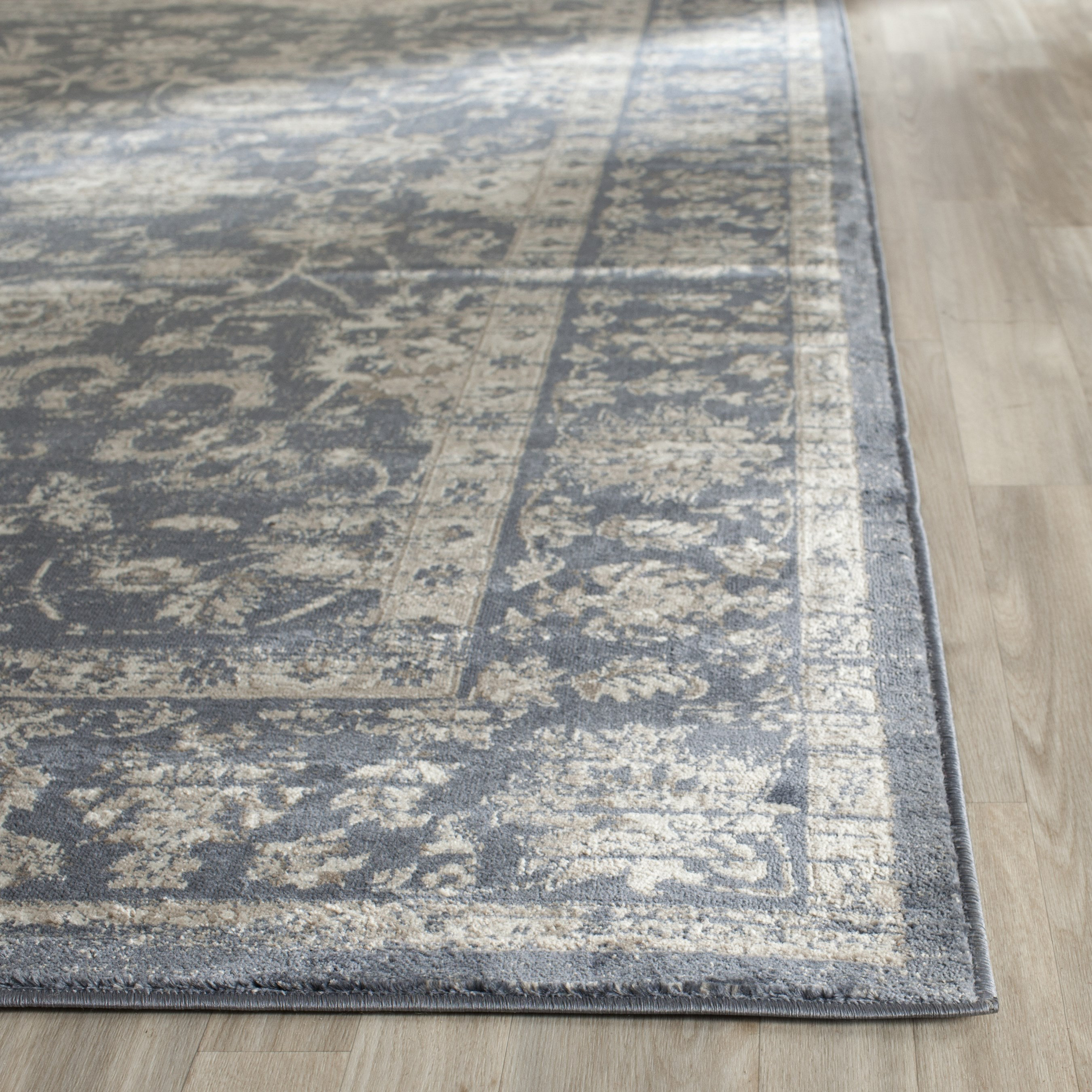 Vintage Dark Blue & Cream Area Rug Wayfair