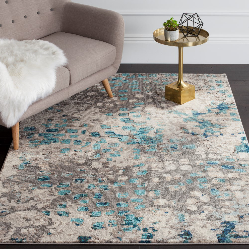 Monaco Gray Light Blue Area Rug MNC225E