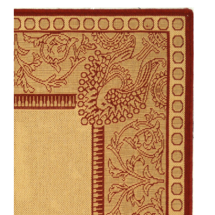 Courtyard Natural / Red Outdoor Area Rug Wayfair