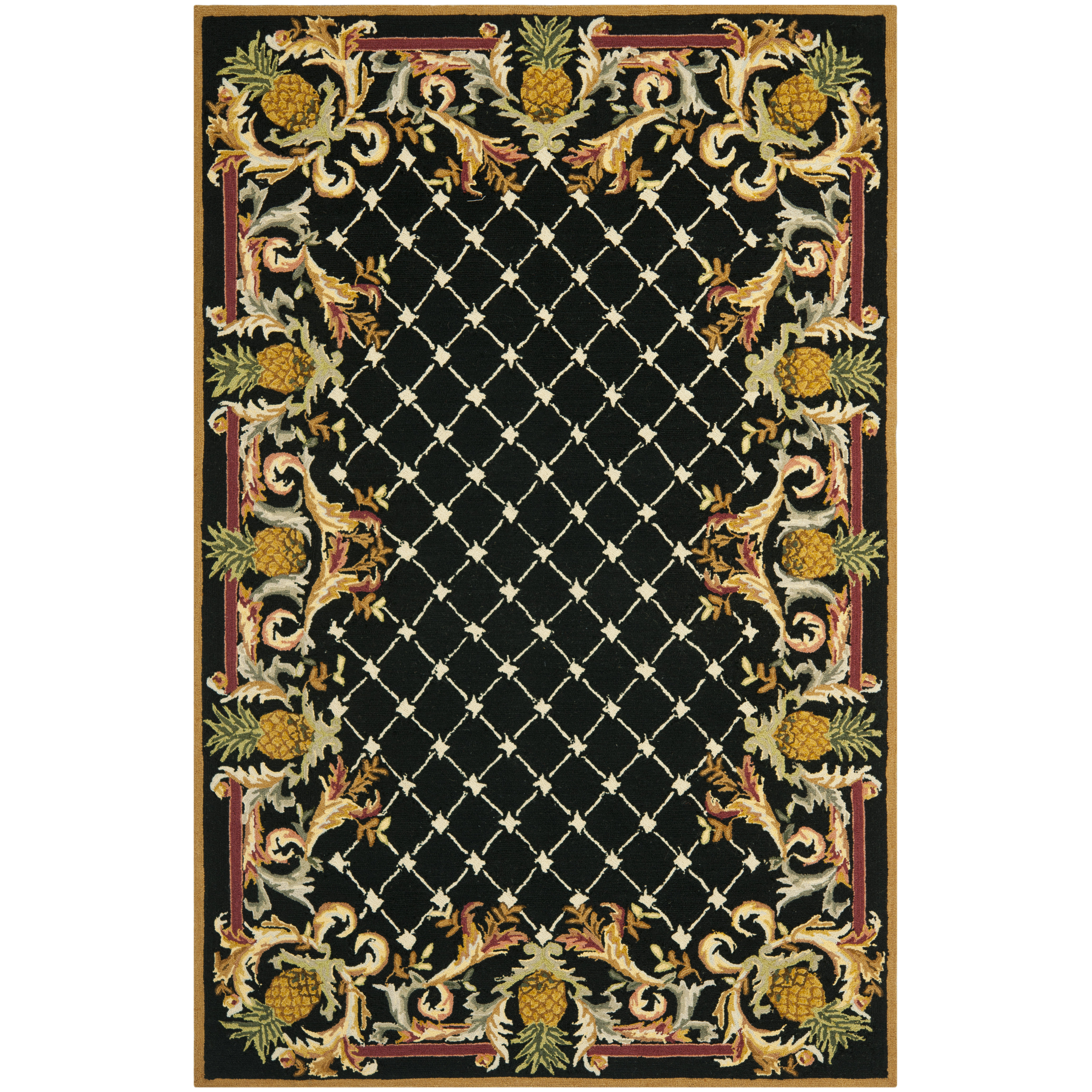 Chelsea Black/Multi Pineapple Rug Wayfair