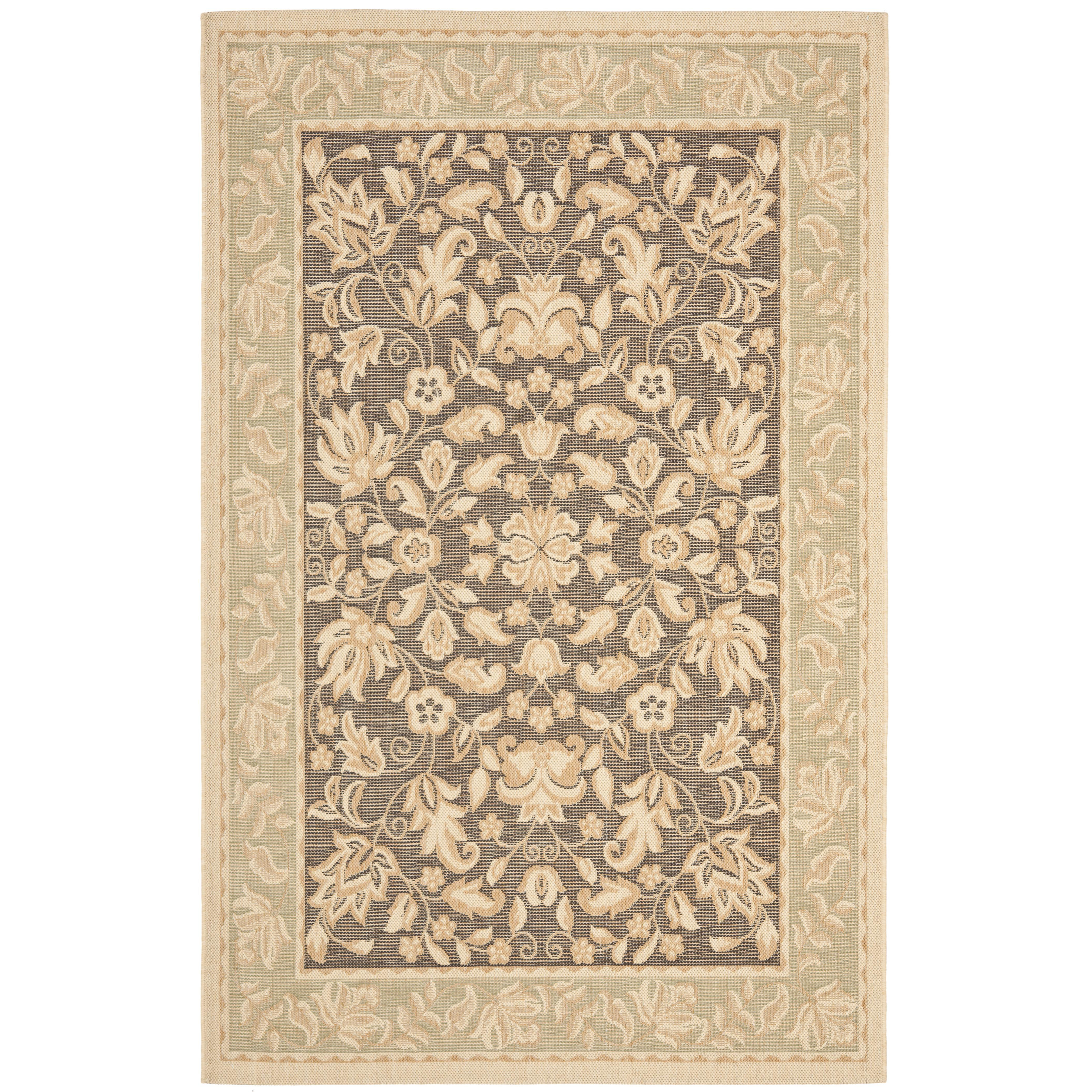 Beach House Dark Brown/Green Area Rug Wayfair