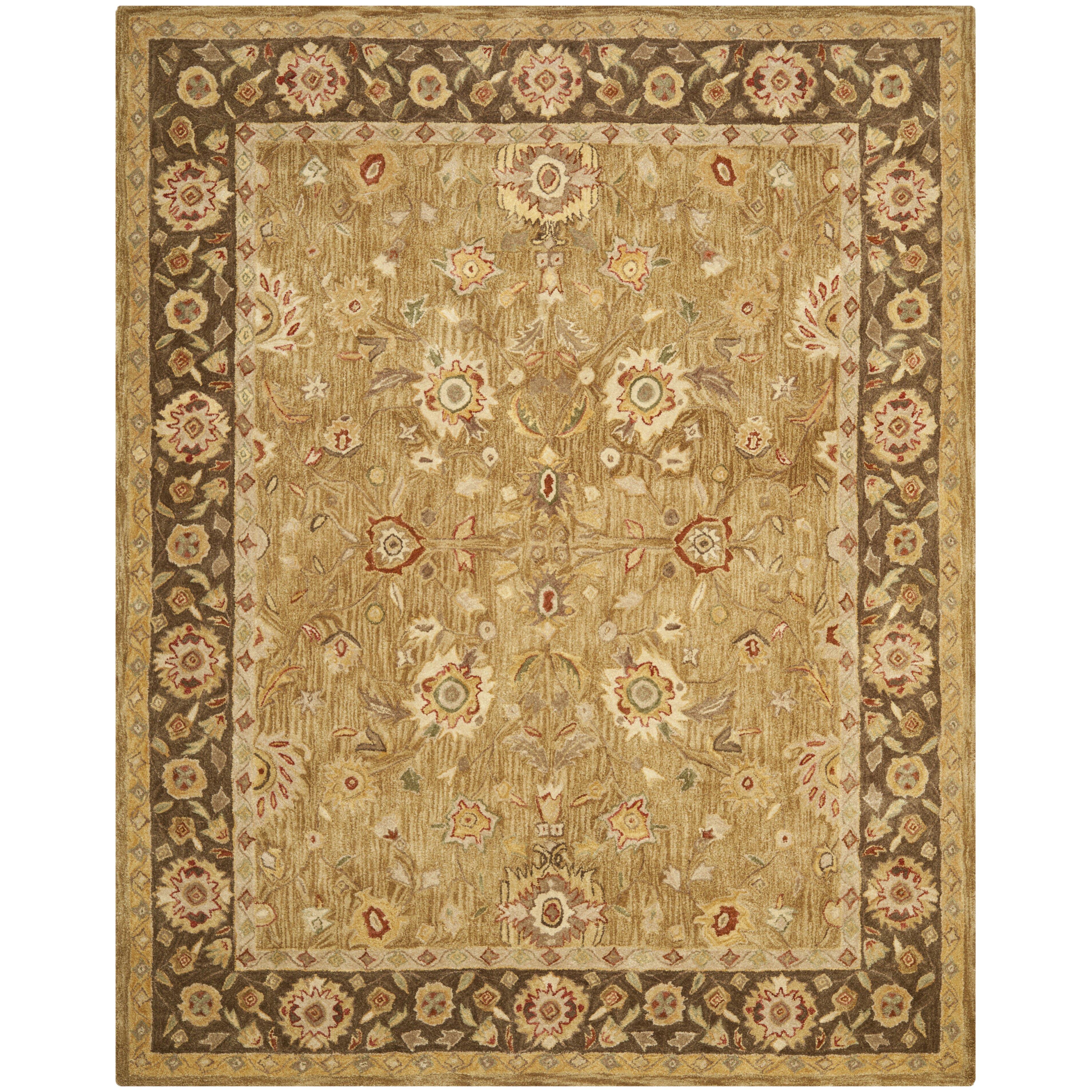 Safavieh Taj Mahal Gold / Chocolate Rug & Reviews | Wayfair