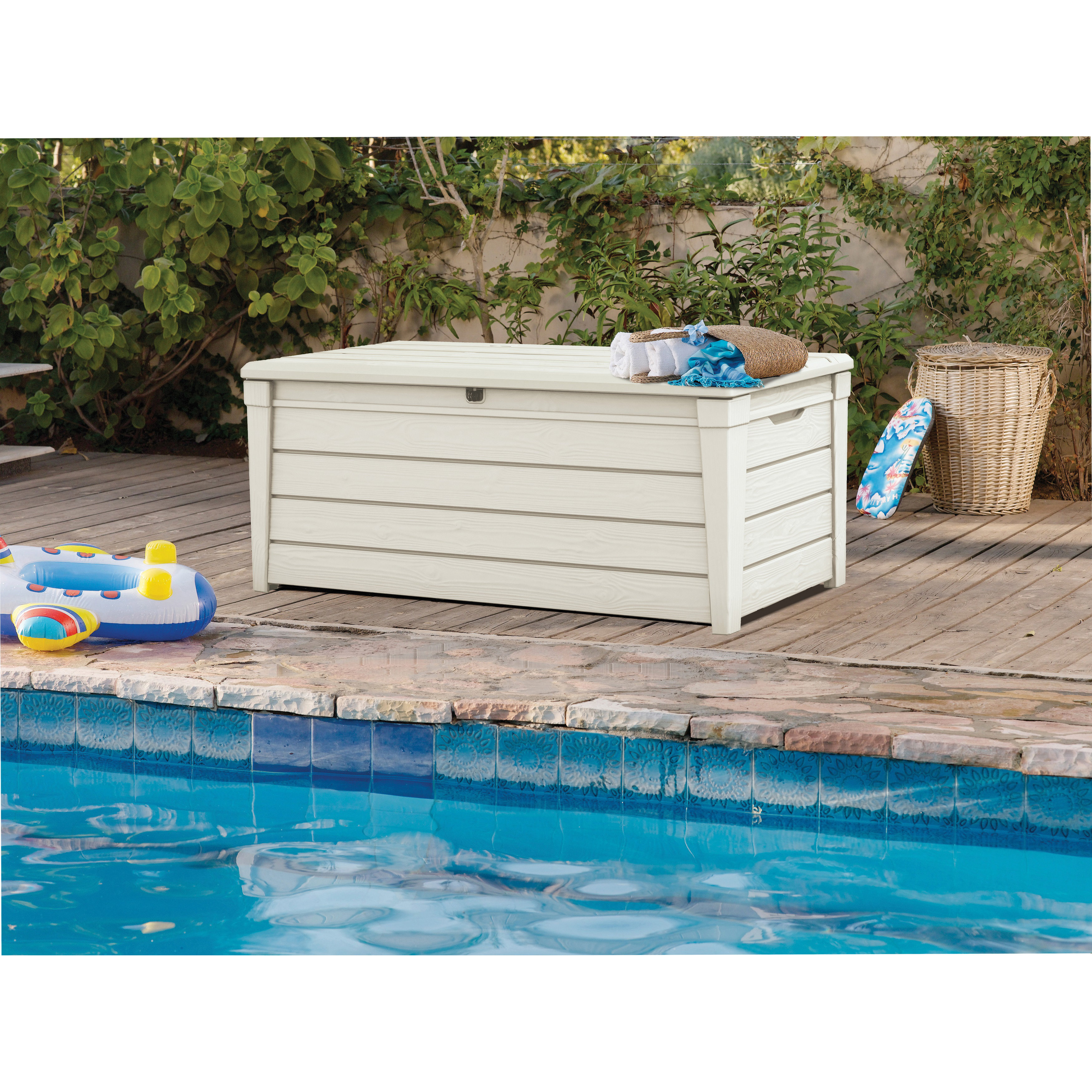 Keter Brightwood 120 Gallon Plastic Deck Box & Reviews Wayfair