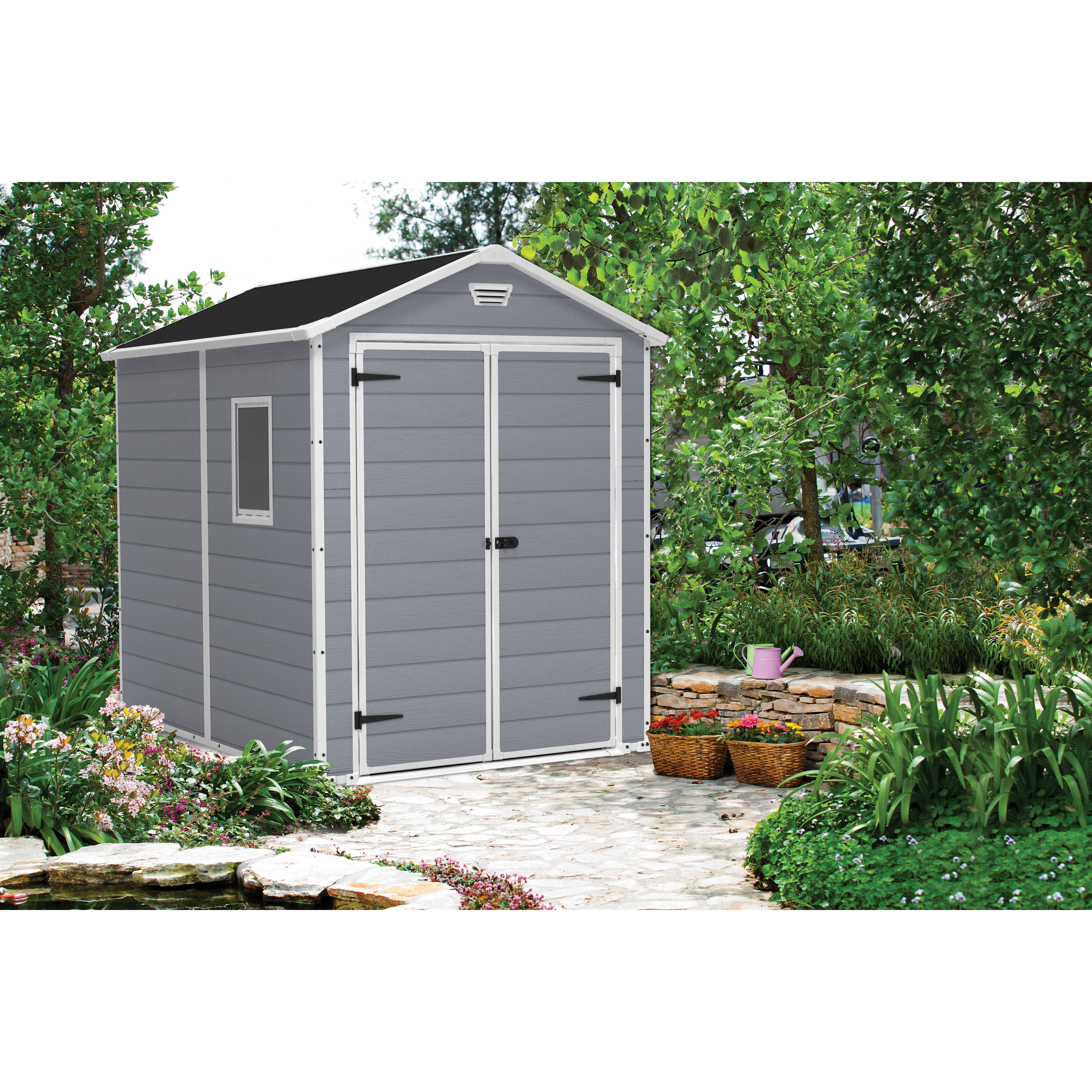 Manor 6 Ft. W x 8 Ft. D Resin Storage Shed Wayfair