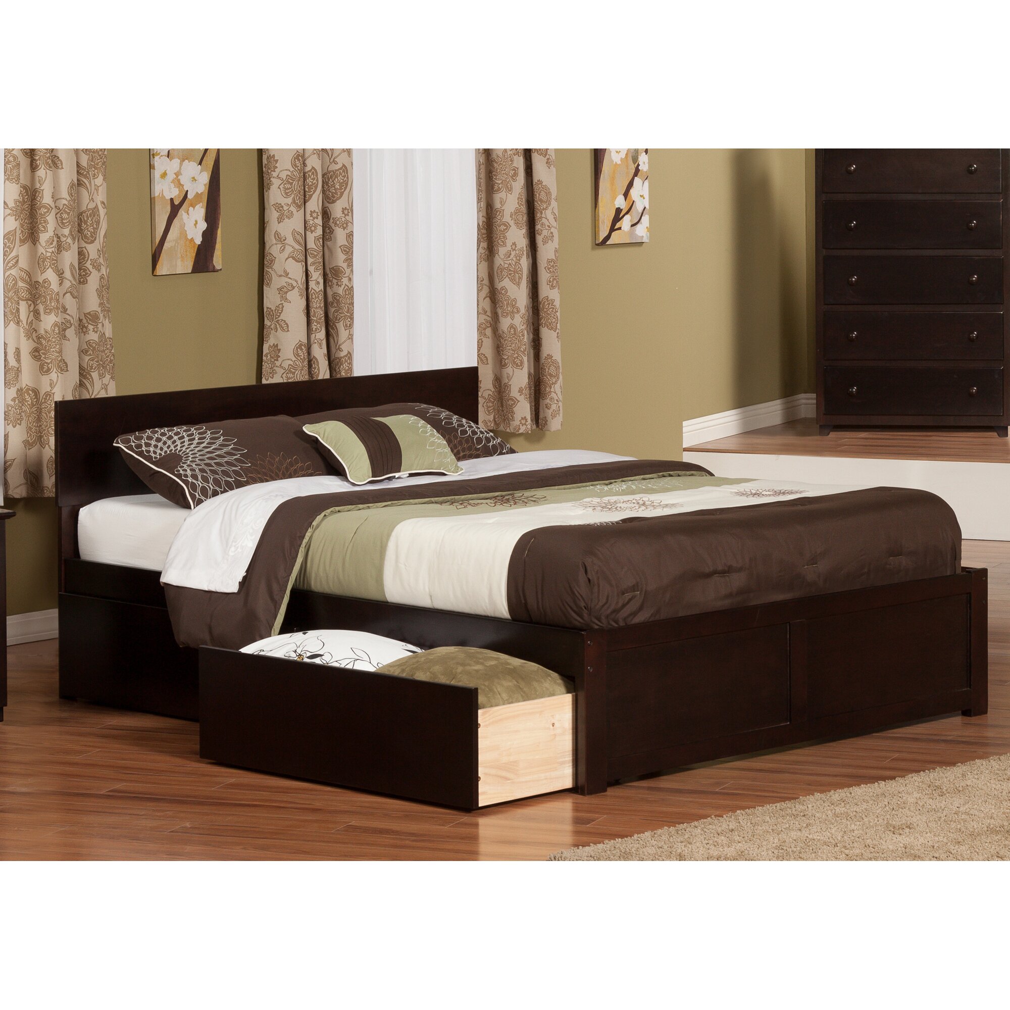 Atlantic Furniture Orlando King Storage Platform Bed ...