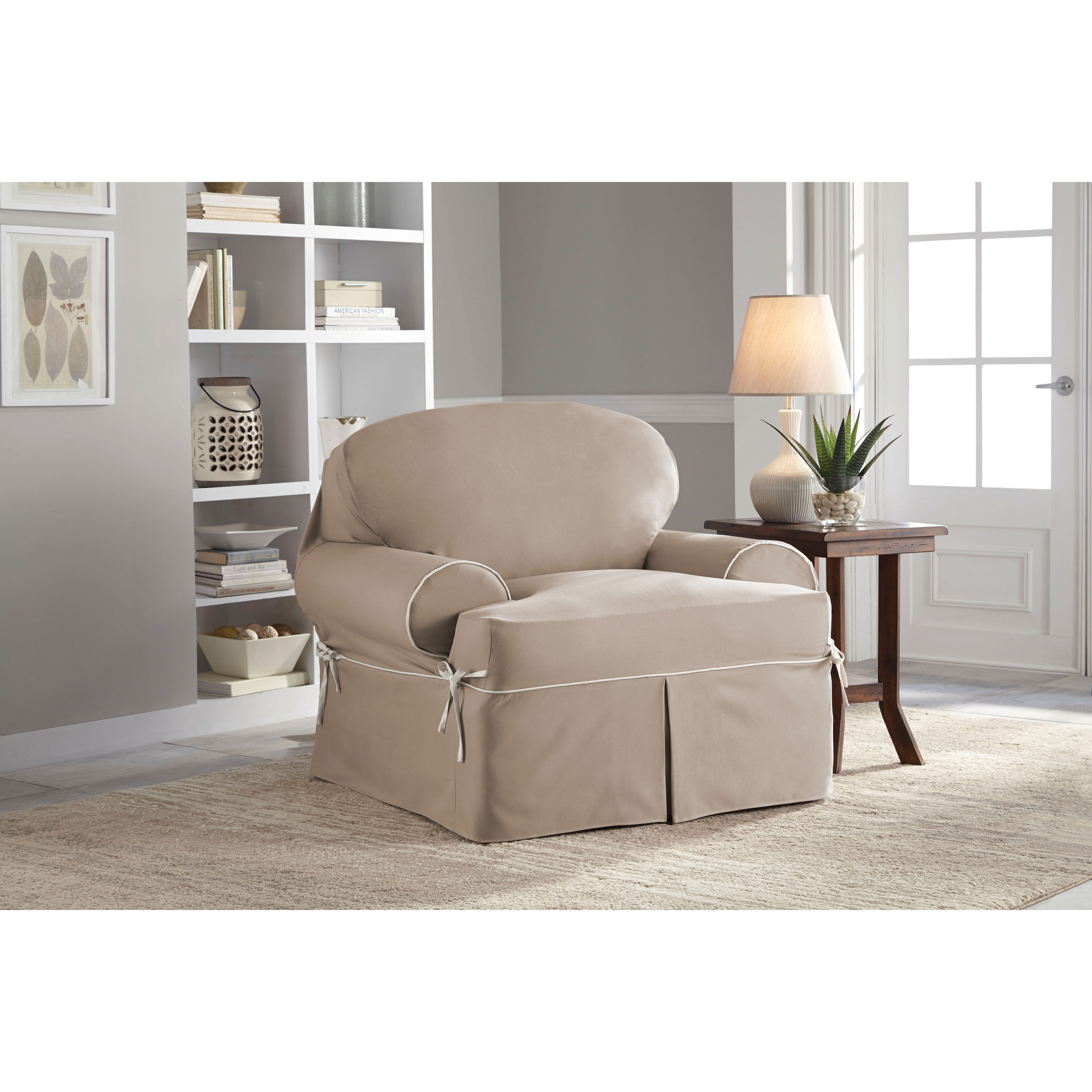 Twill TChair TCushion Skirted Slipcover Wayfair