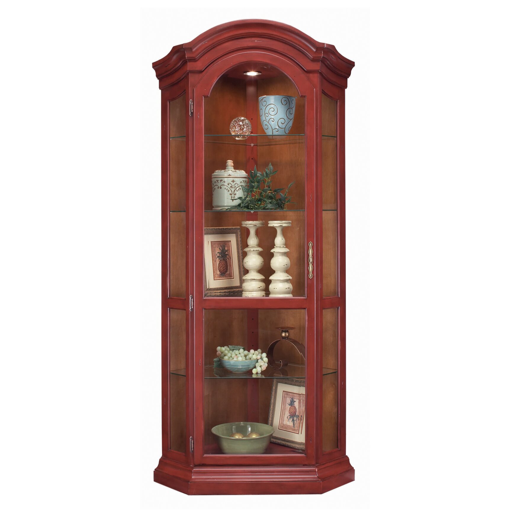 Philip Reinisch Co. ColorTime Solid Wood Corner Curio ...