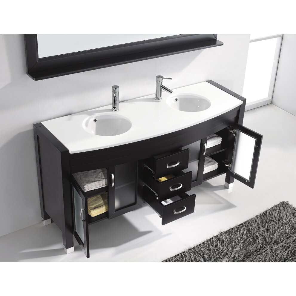 Ava 63" Double Bathroom Vanity Set with Mirror | Wayfair