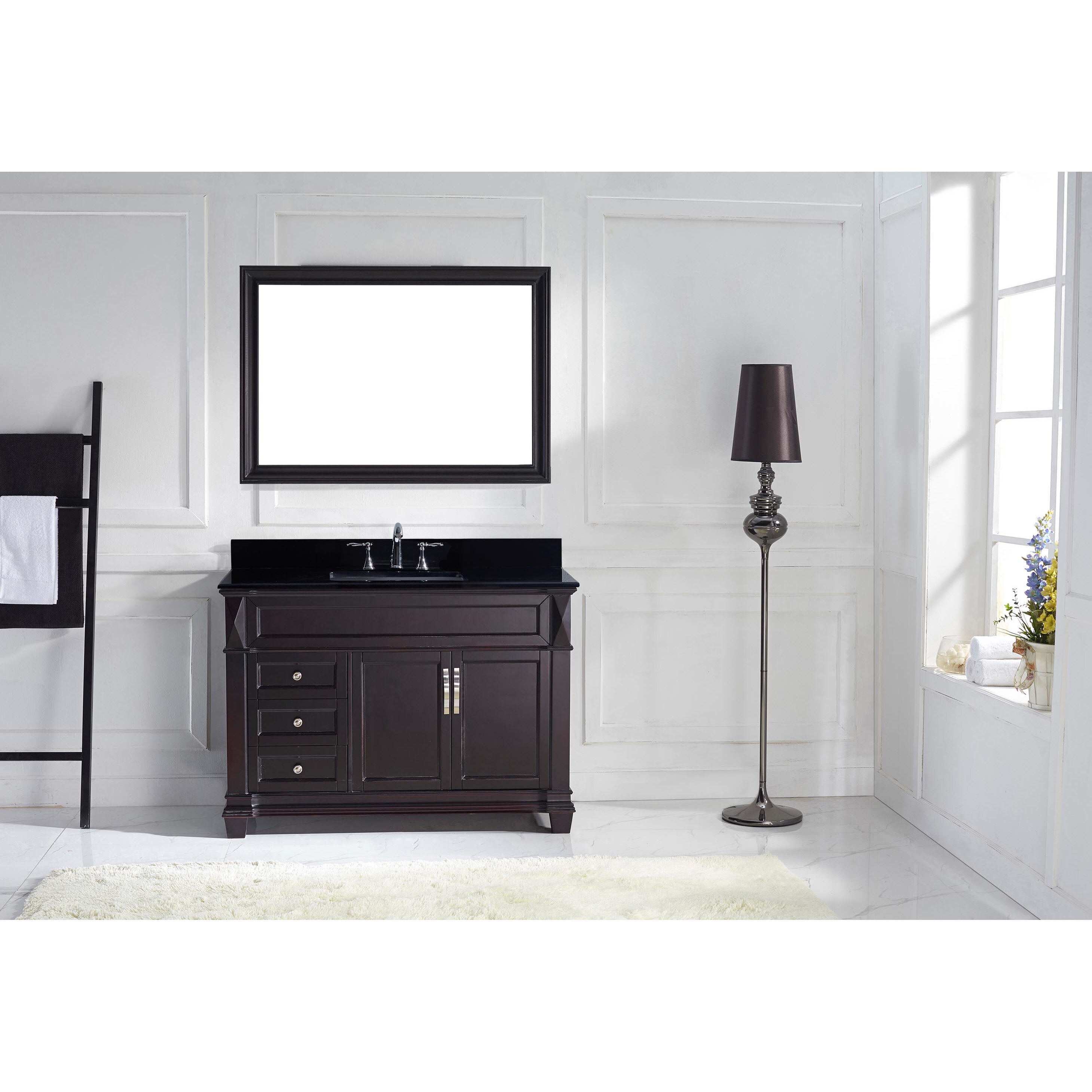  Single Bathroom Vanity Set with Black Galaxy Top and Mirror  Wayfair