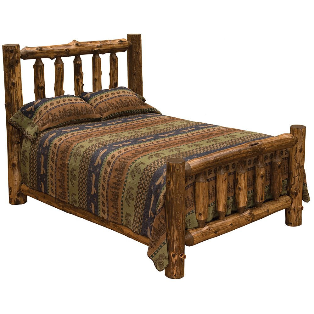 Fireside Lodge Traditional Cedar Log Platform Bed & Reviews | Wayfair