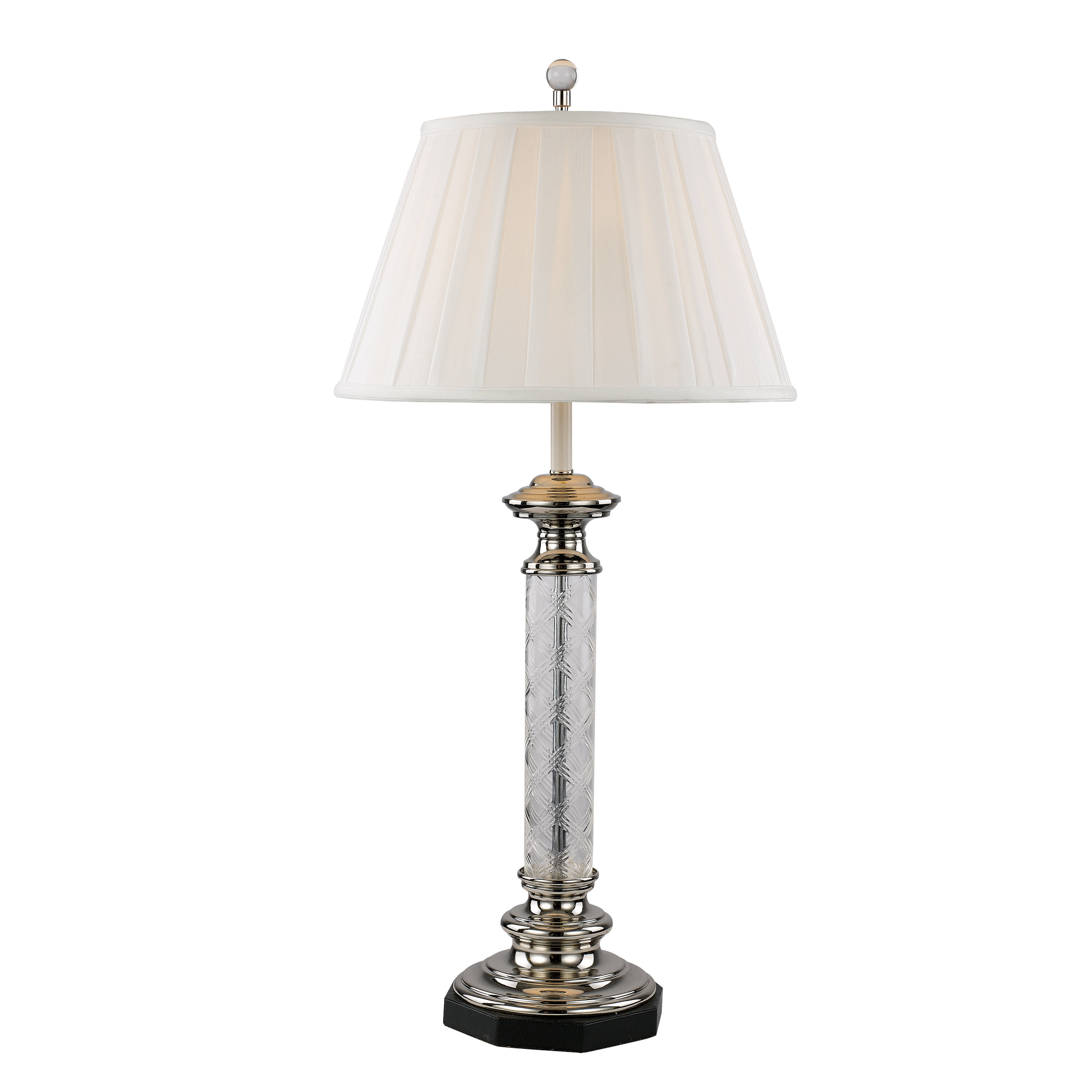 Candlestick Etched Glass 33.5" Table Lamp with Empire Shade Wayfair