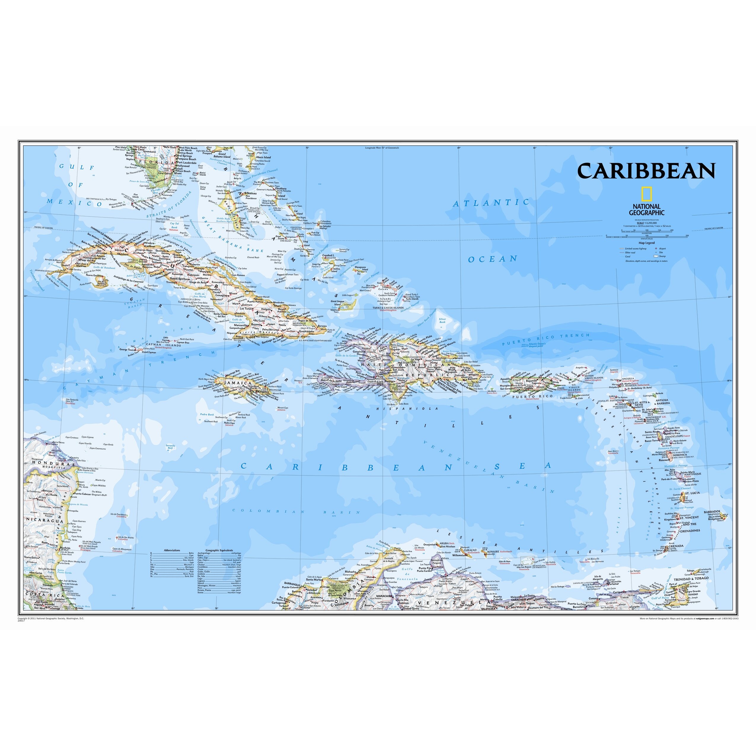 Caribbean Classic Wall Map | Wayfair