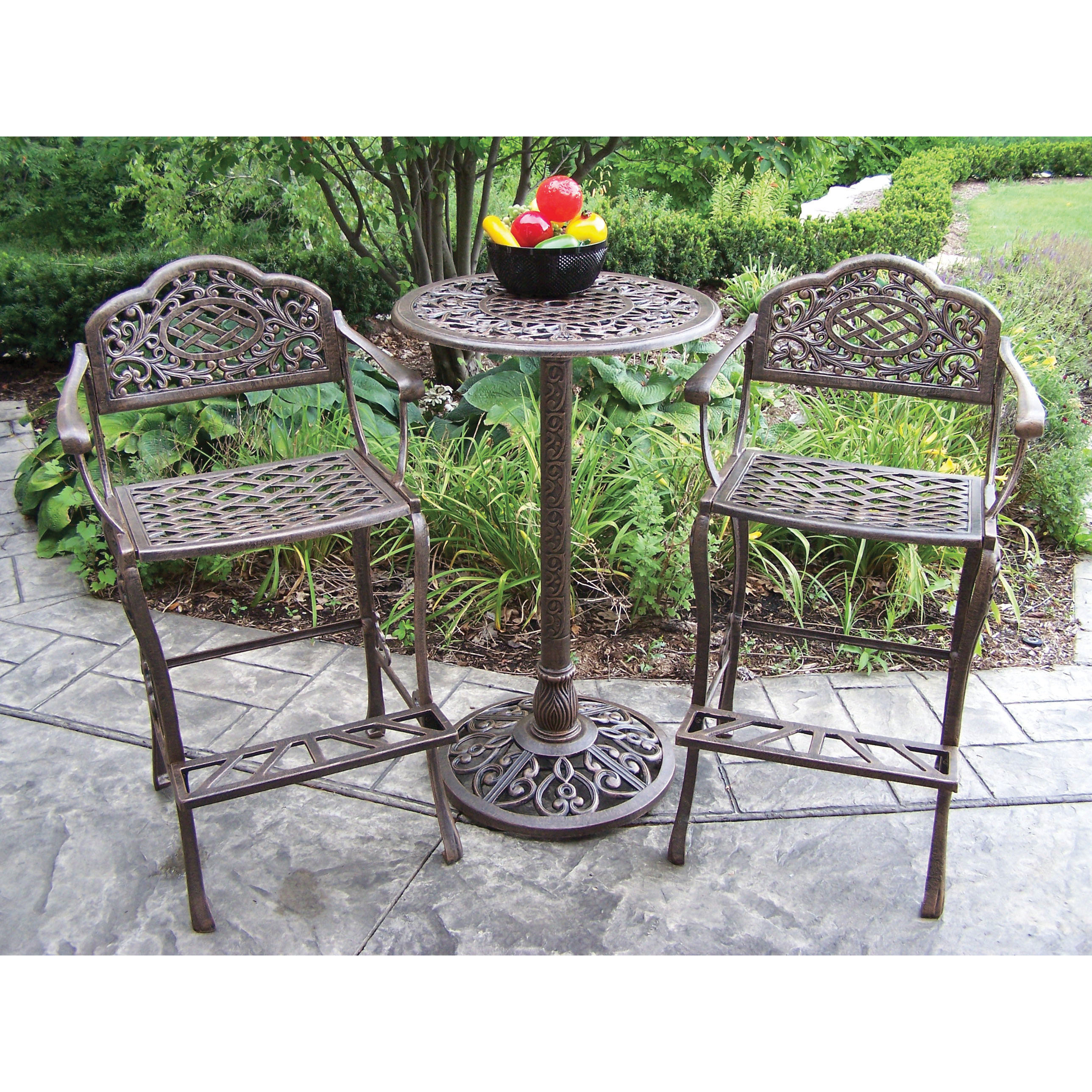 Oakland Living Mississippi 3 Piece Bar Height Dining Set Reviews 