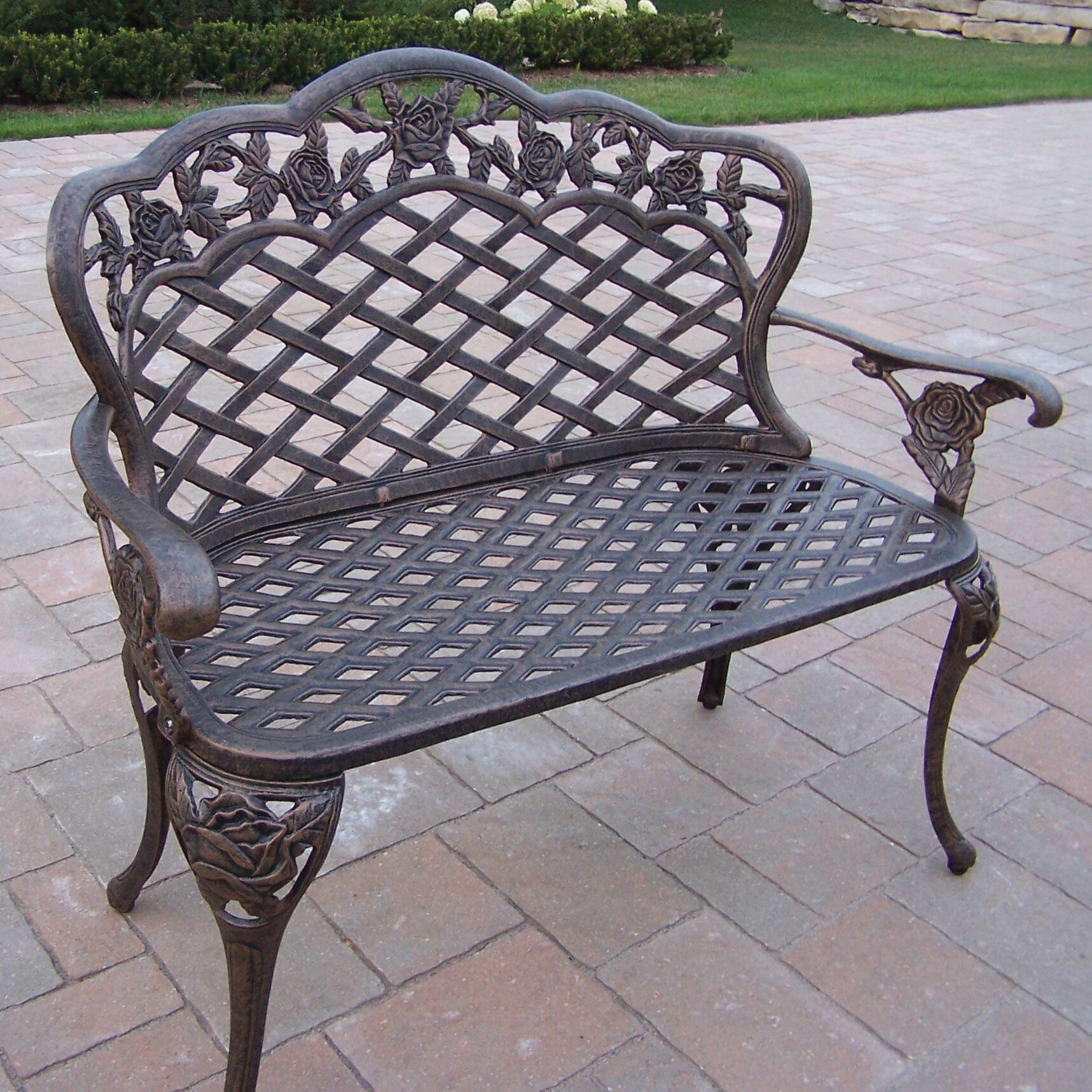 Oakland Living Tea Rose Aluminum Garden Bench & Reviews ...