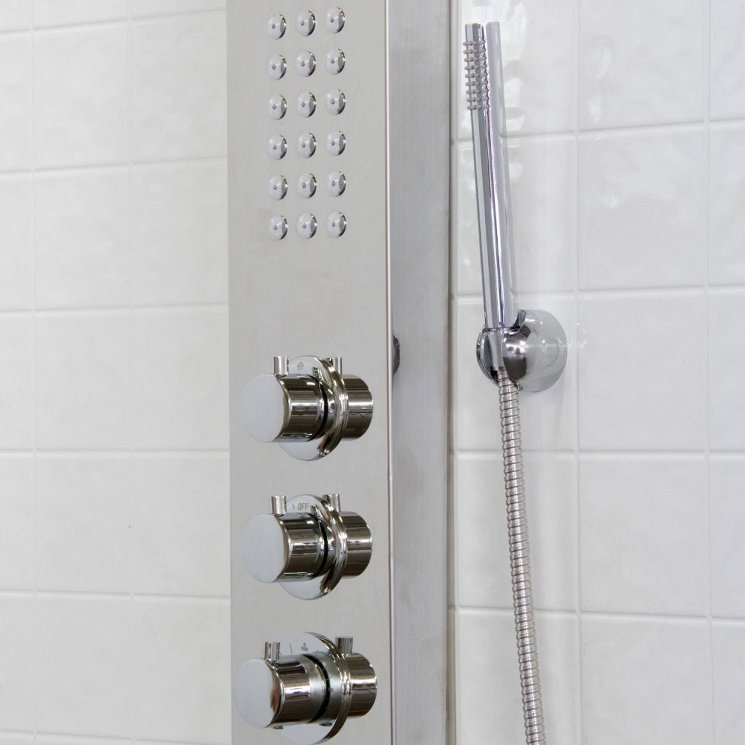 Vigo Sutherland Rain Waterfall Shower Panel with Jets and Hand Shower & Reviews Wayfair