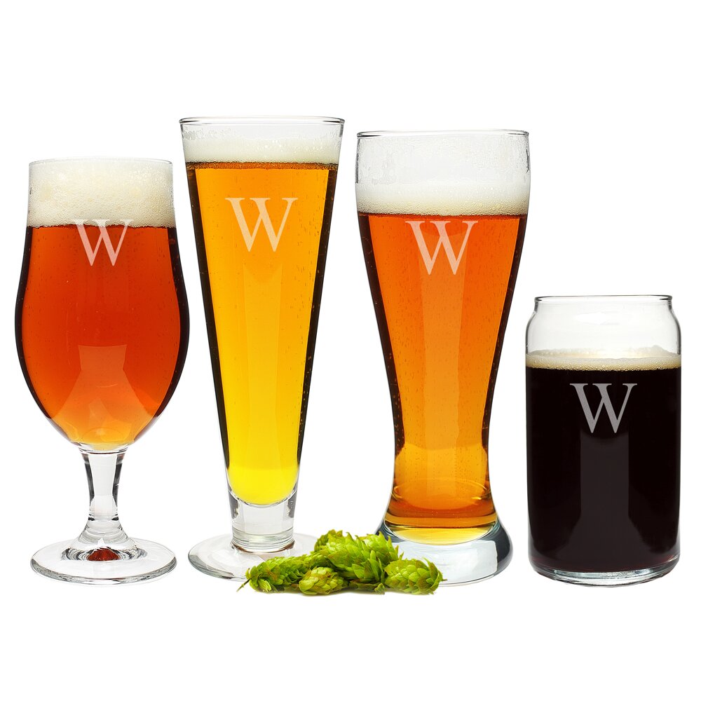 Personalized 4 Piece Specialty Beer Glass Set Wayfair