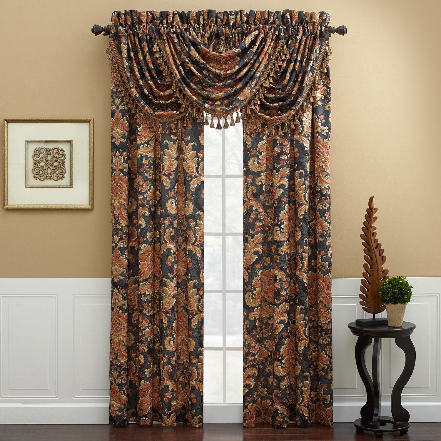 Serafina Waterfall Swag 48" Curtain Valance Wayfair