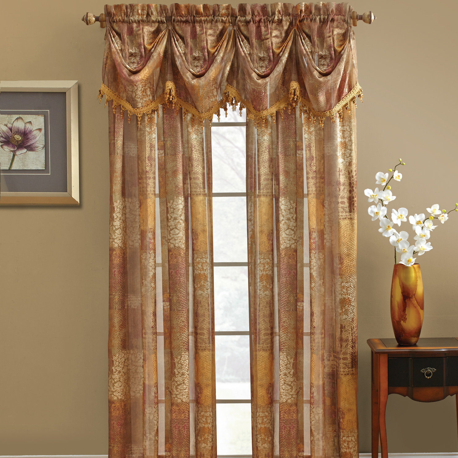 Croscill Madagascar Sheer Federal 84" Curtain Valance & Reviews Wayfair