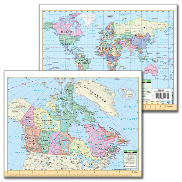 Map Of The World Notebook Universal Map Canada and World Notebook Map