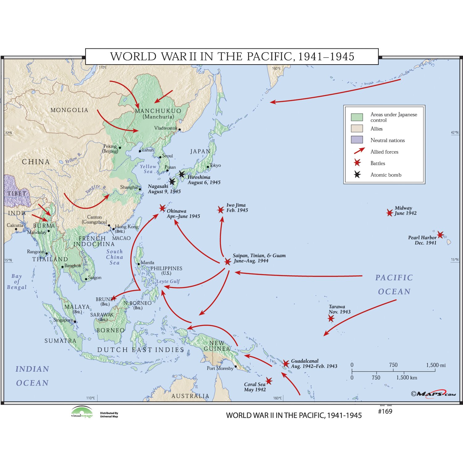 Map Of World War Ii In The Pacific