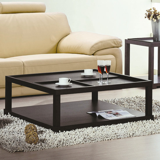 Hokku Designs Parson Coffee Table with Removable Tray AllModern