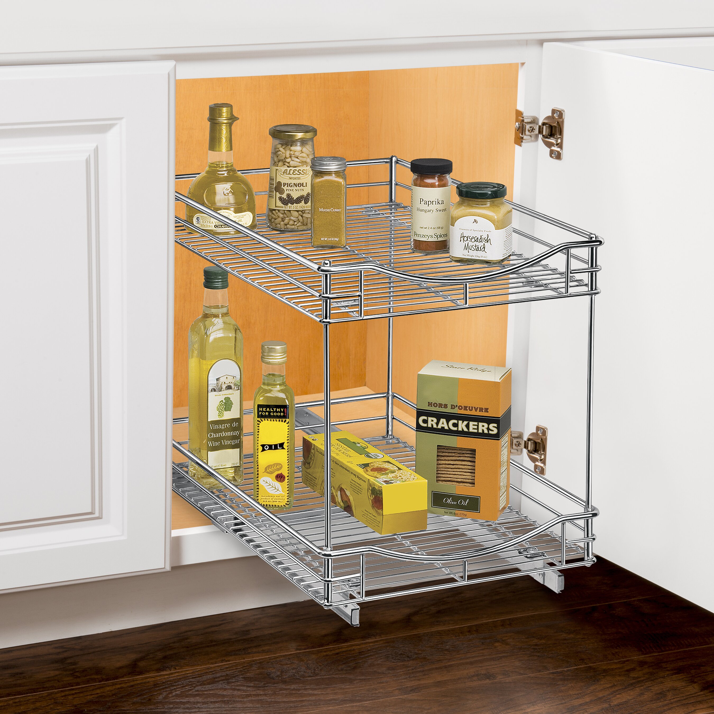 Lynk Professional Roll Out Double Shelf Pull Out Two Tier Sliding