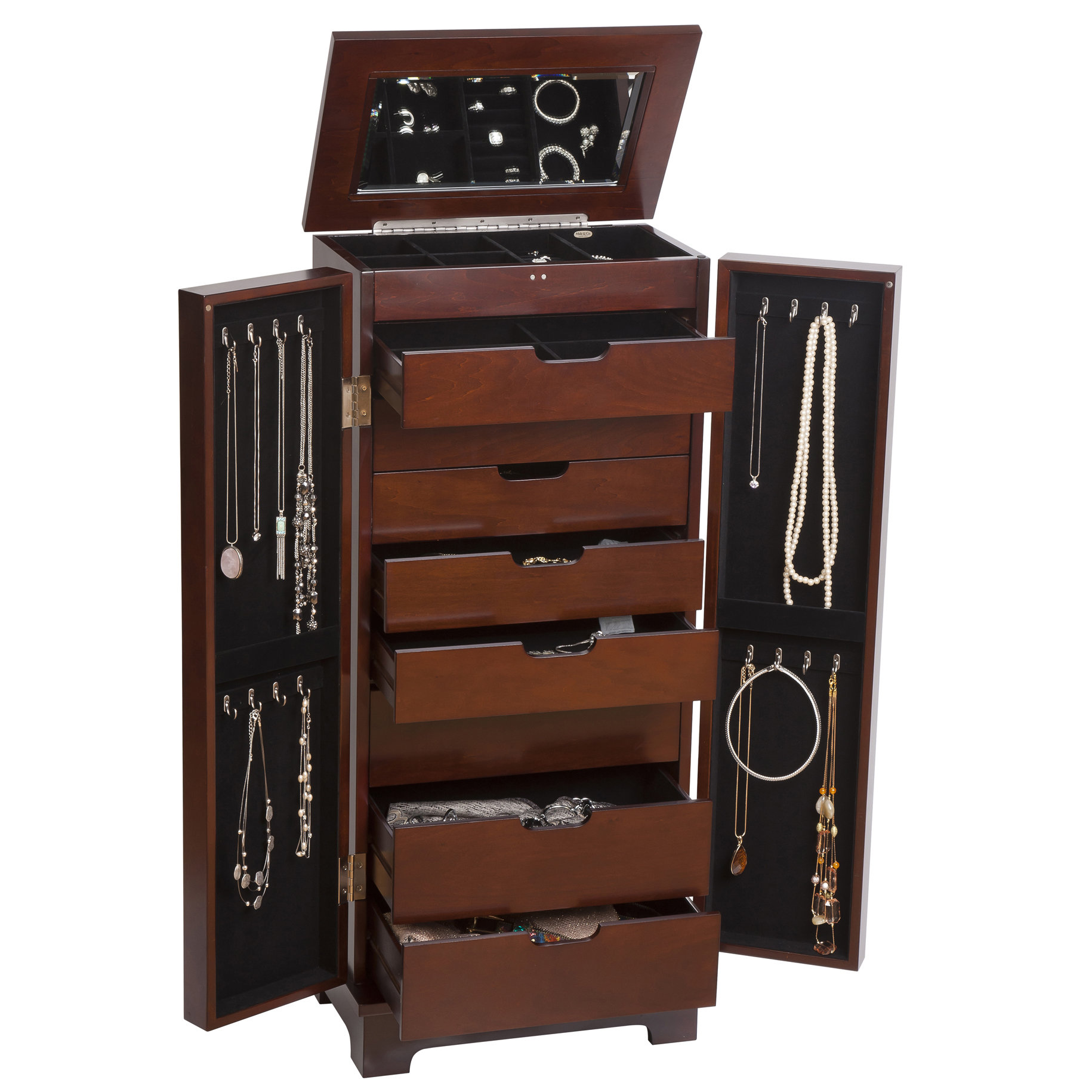 Lynwood Jewelry Armoire with Mirror Wayfair