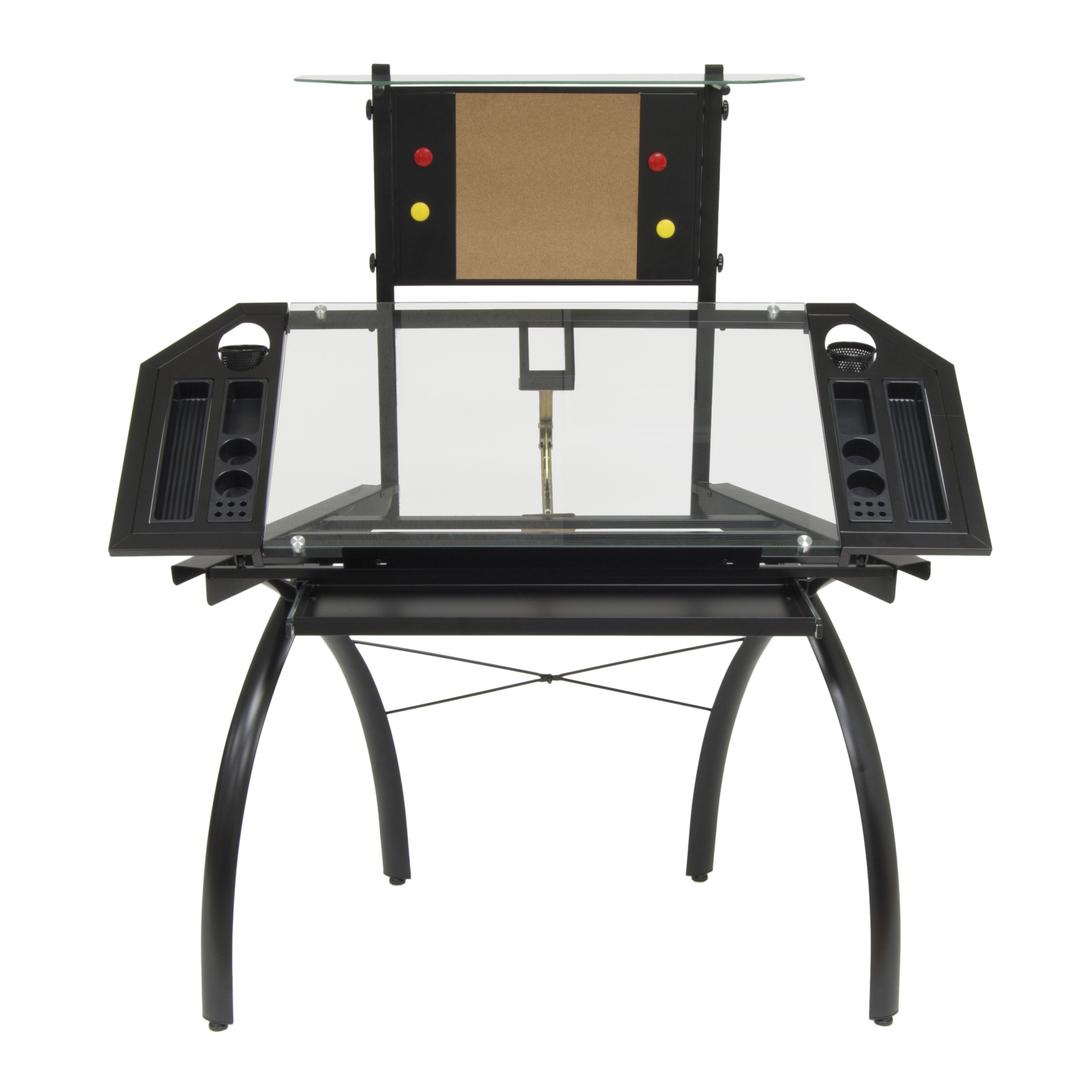 Futura Glass Tower 50"W x 22"D Drafting Table Wayfair