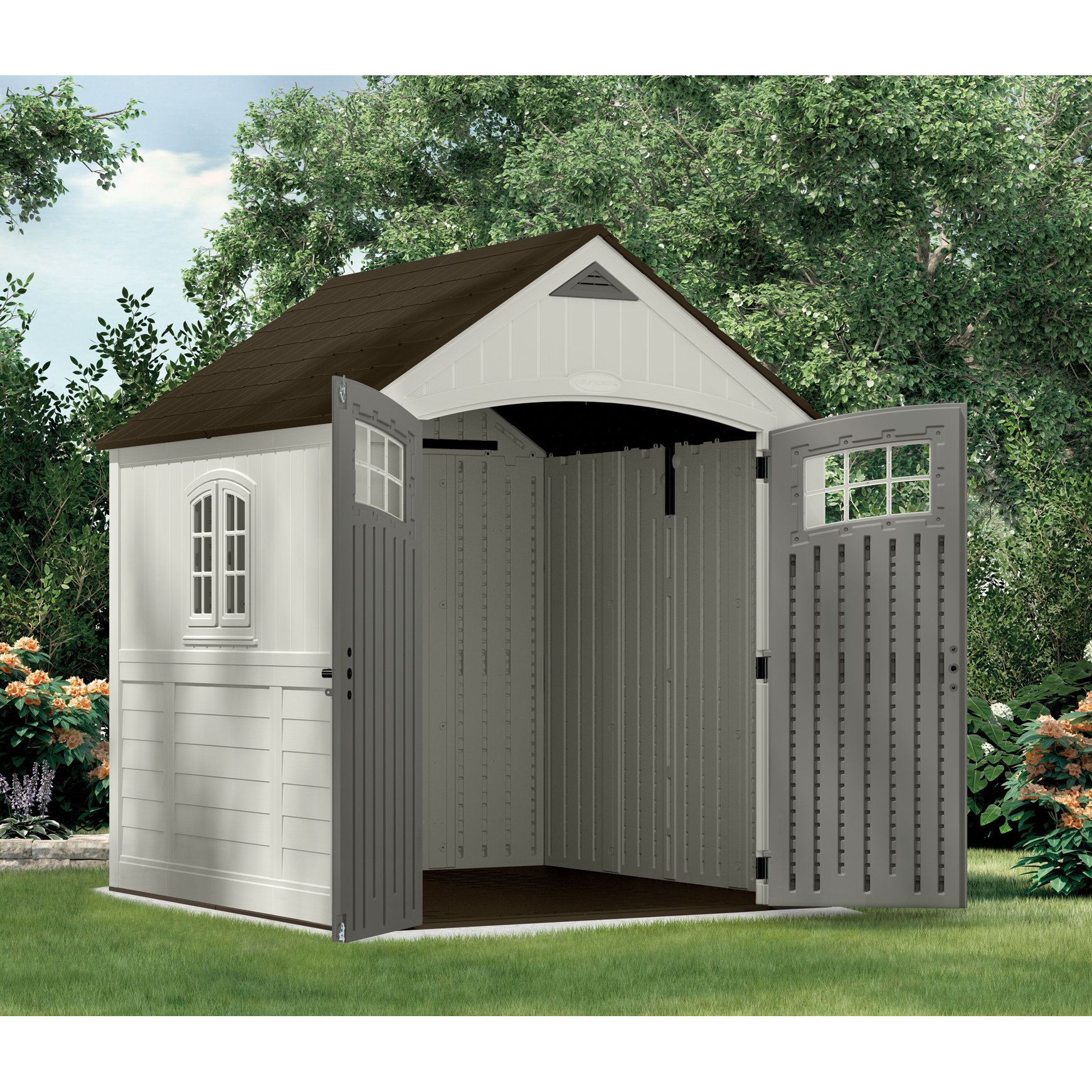 Suncast Cascade 7 Ft. W x 7 Ft. D Resin Storage Shed &amp; Reviews ...