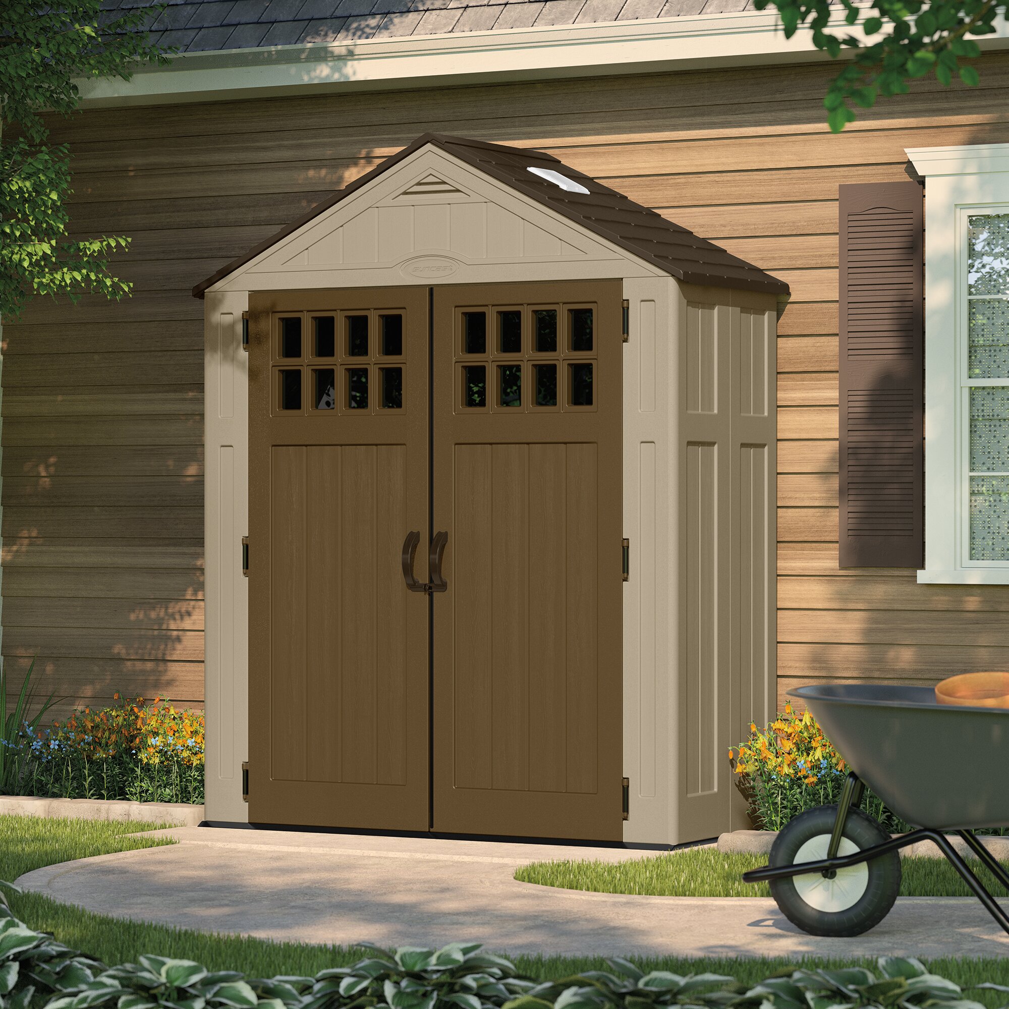 Suncast Everett Ft W X Ft D Resin Storage Shed Reviews Wayfair