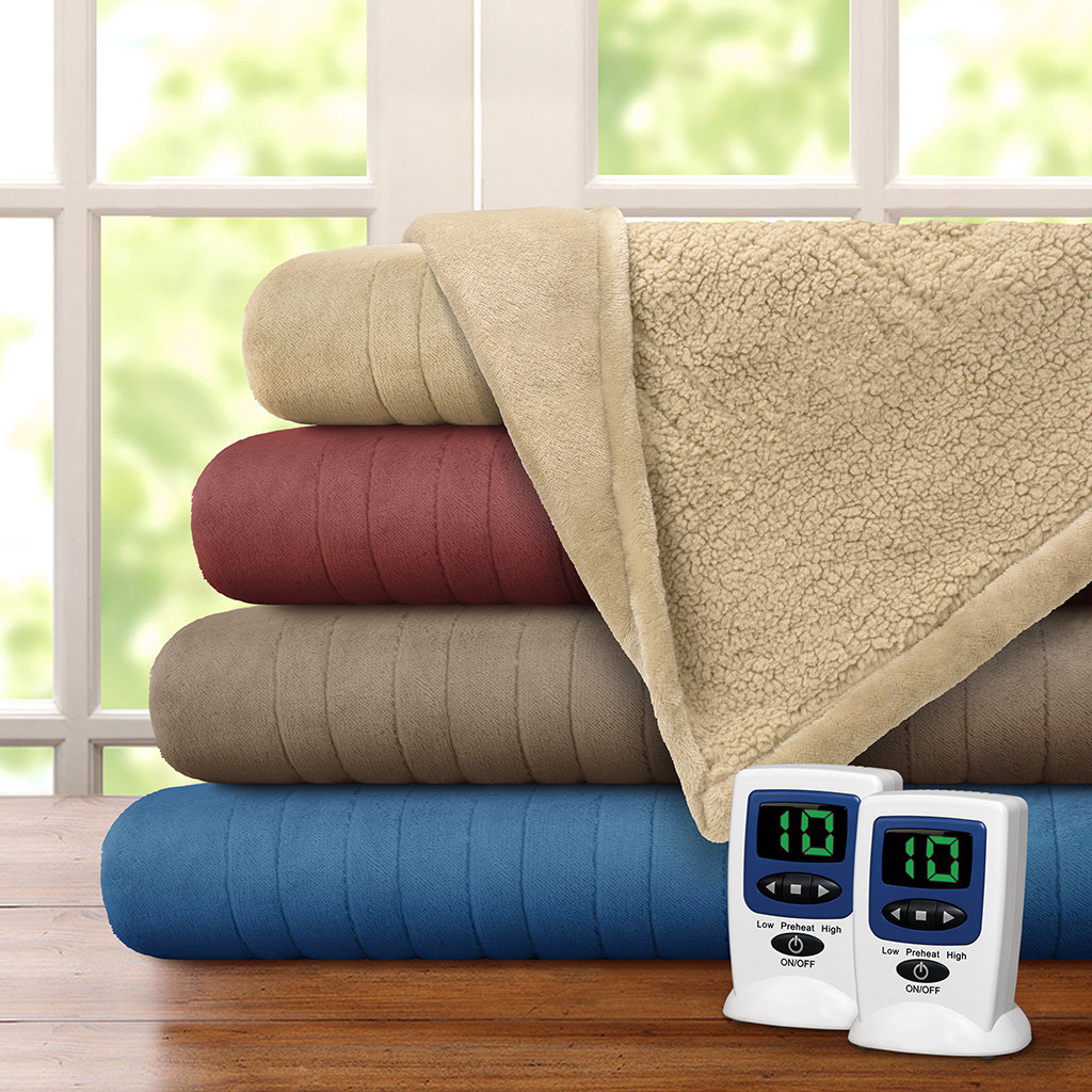 Beautyrest Beautyrest Solid Microlight/Berber Heated Blanket & Reviews