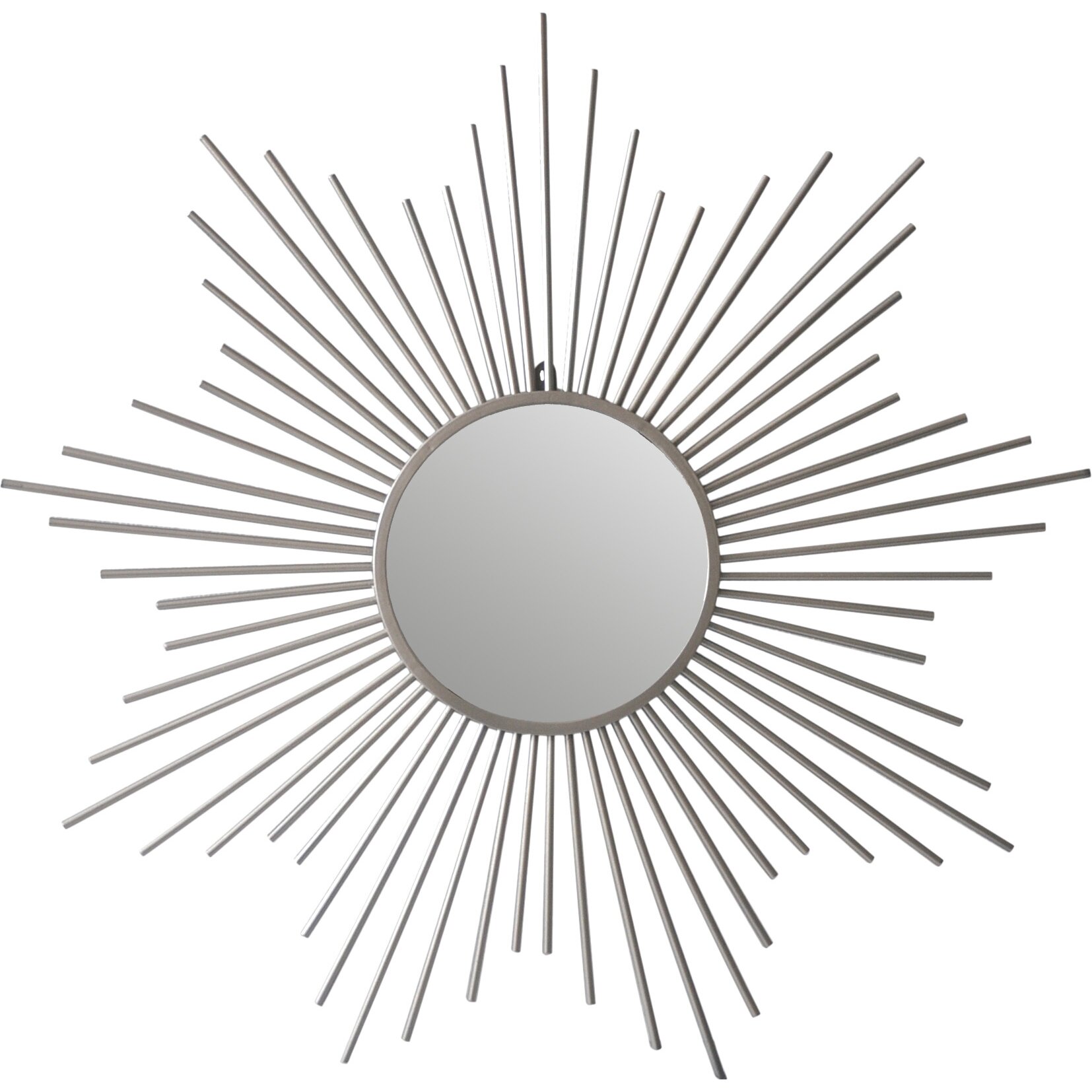 Sunburst Silver Metal Wall Mirror Wayfair