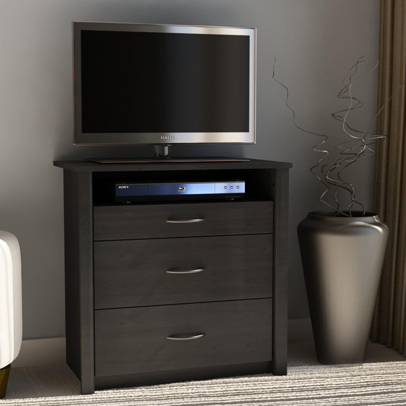 Andover Mills Constance 3 Drawer Media Dresser & Reviews Wayfair