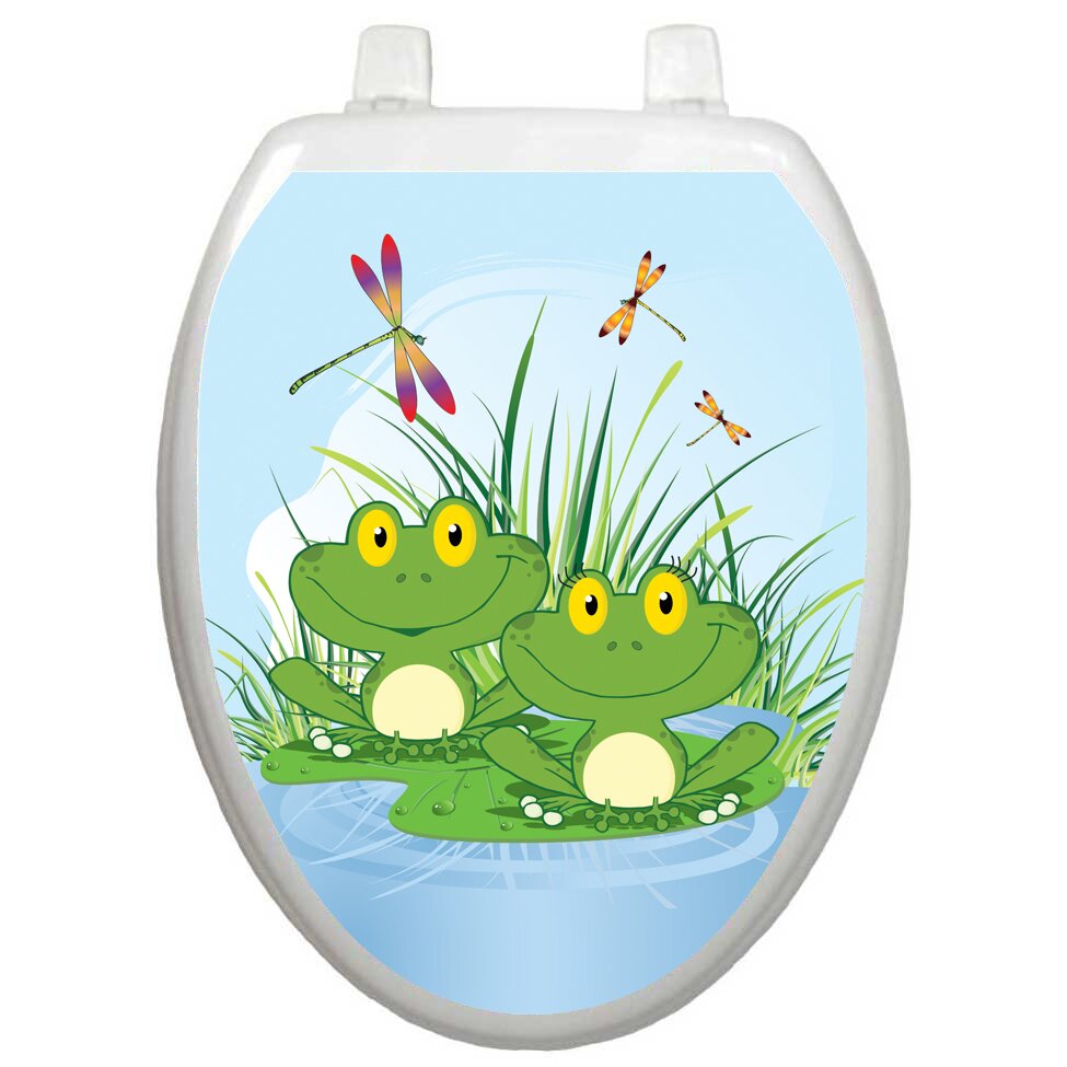 Floating Frogs Toilet Seat Decal | Wayfair