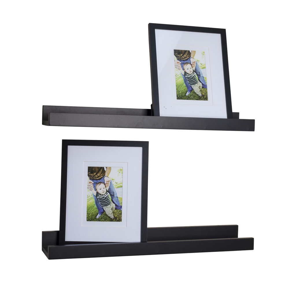 DanyaB 4 Piece Ledge Floating Shelf & Picture Frame Set & Reviews Wayfair