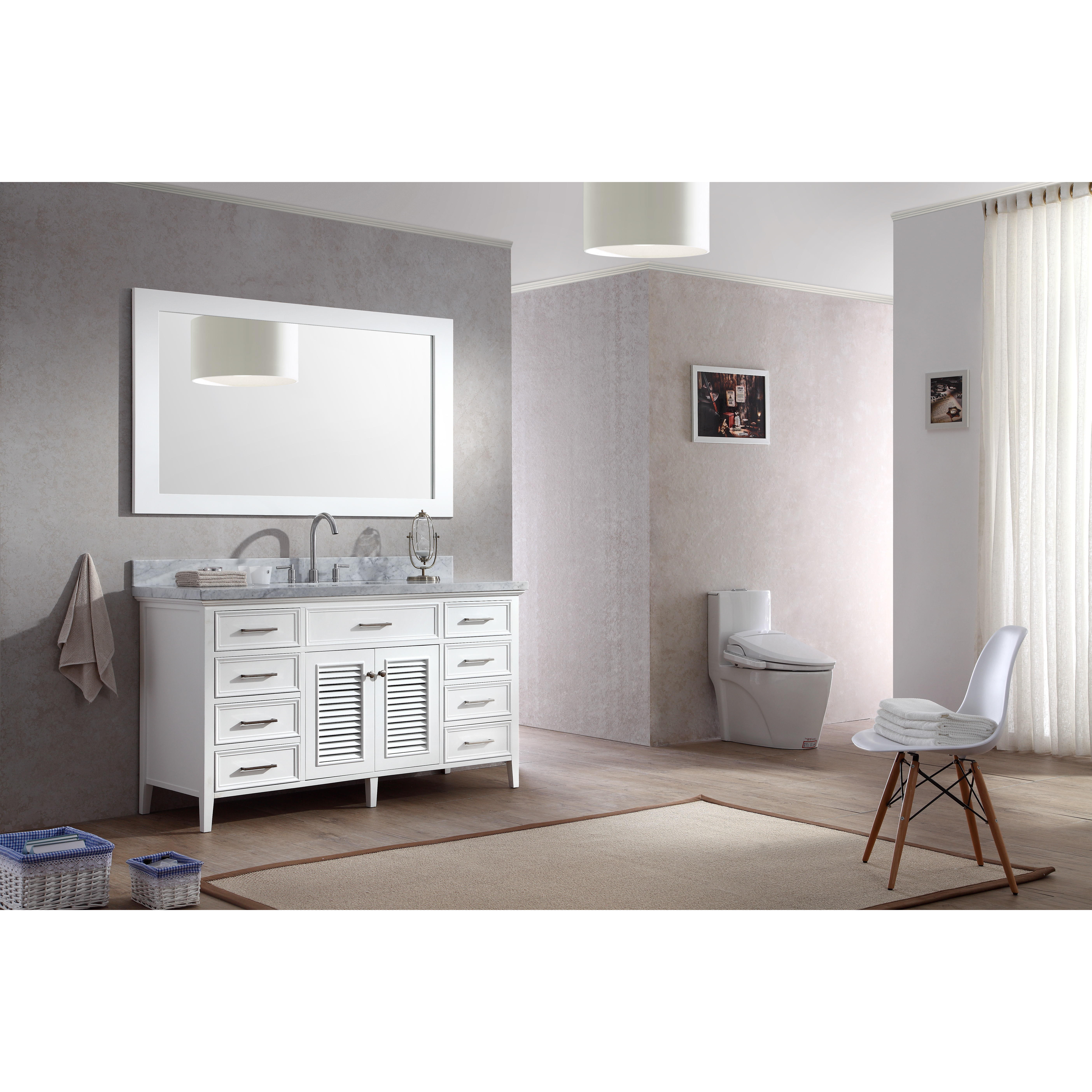 Ariel Bath Kensington 61" Single Bathroom Vanity Set with Mirror