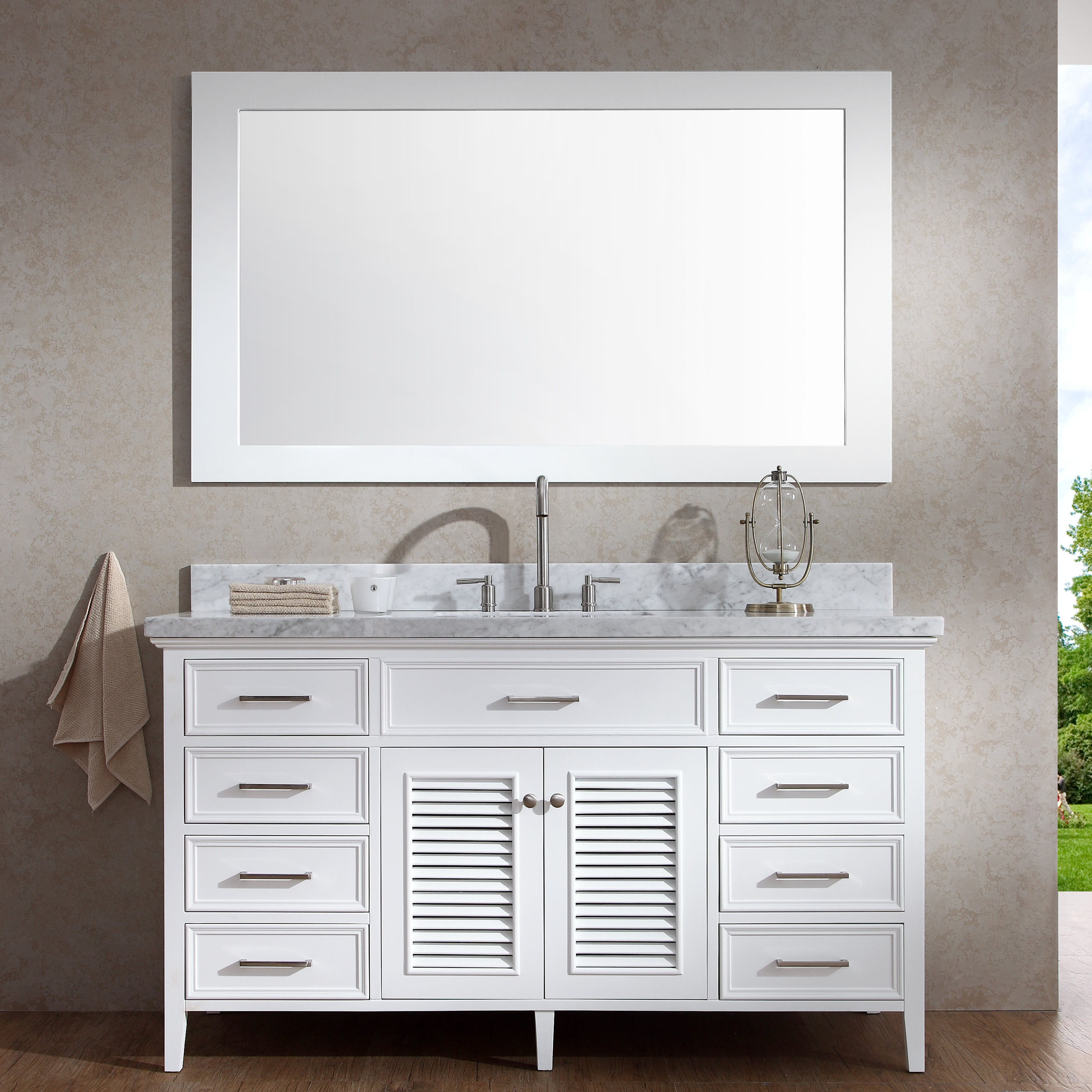 Ariel Bath Kensington 61" Single Bathroom Vanity Set with Mirror