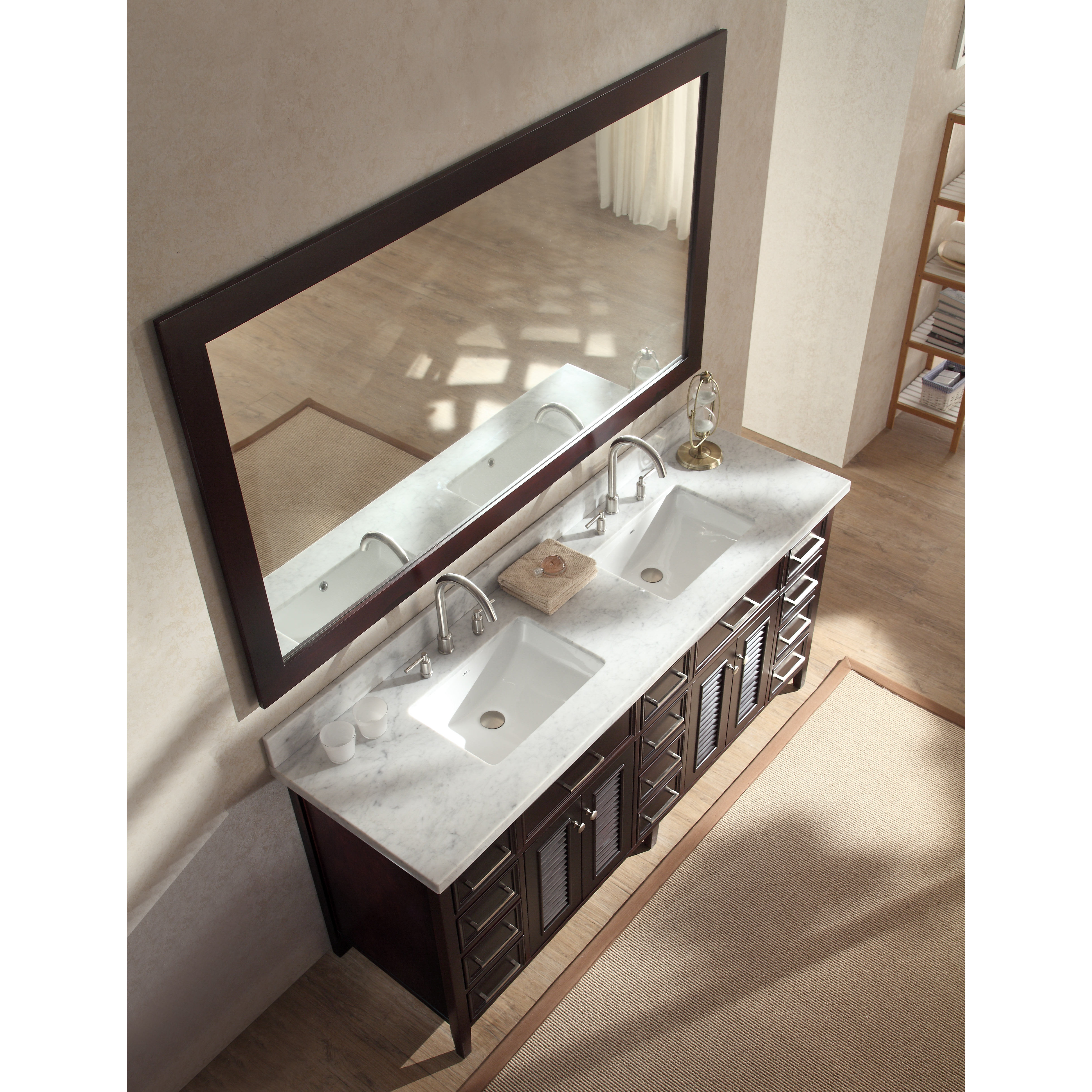Ariel Bath Kensington 73" Double Bathroom Vanity Set with Mirror