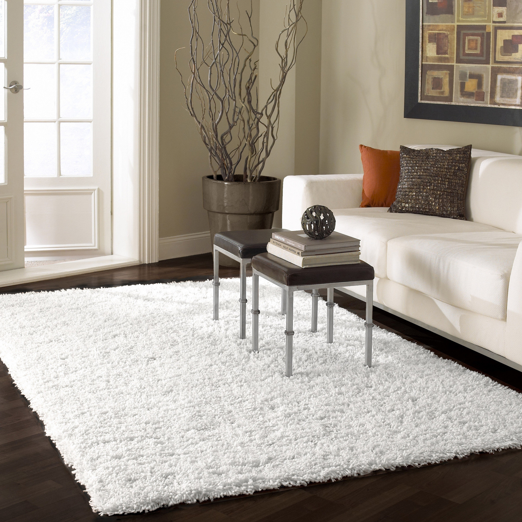 nuLOOM Serano Shag White Area Rug & Reviews | Wayfair