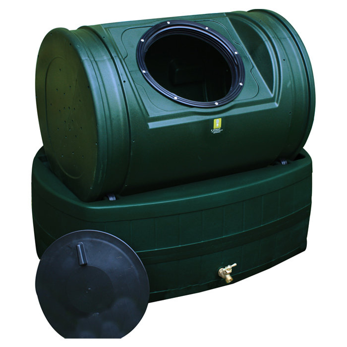 Compost Wizard Hybrid 7 Cu. Ft. Tumbler Composter and 47 Gallon Rain